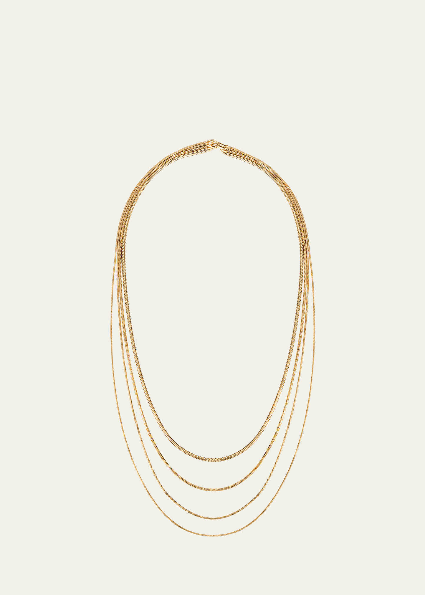 18K Yellow Gold Layered Chain Necklace
