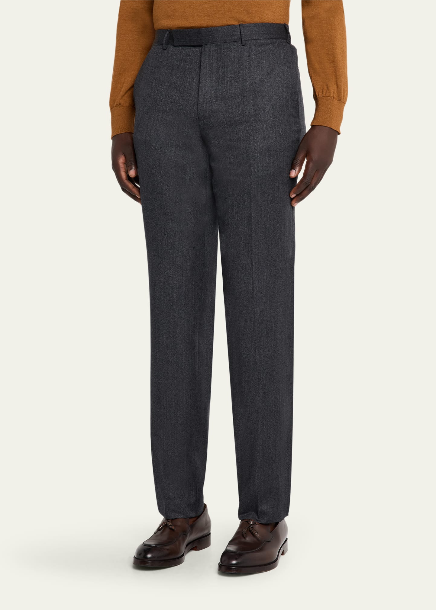 Men's Trofeo Wool Straight Fit Flat-Front Pants 4 Men's Trofeo Wool Straight Fit Flat-Front Pants