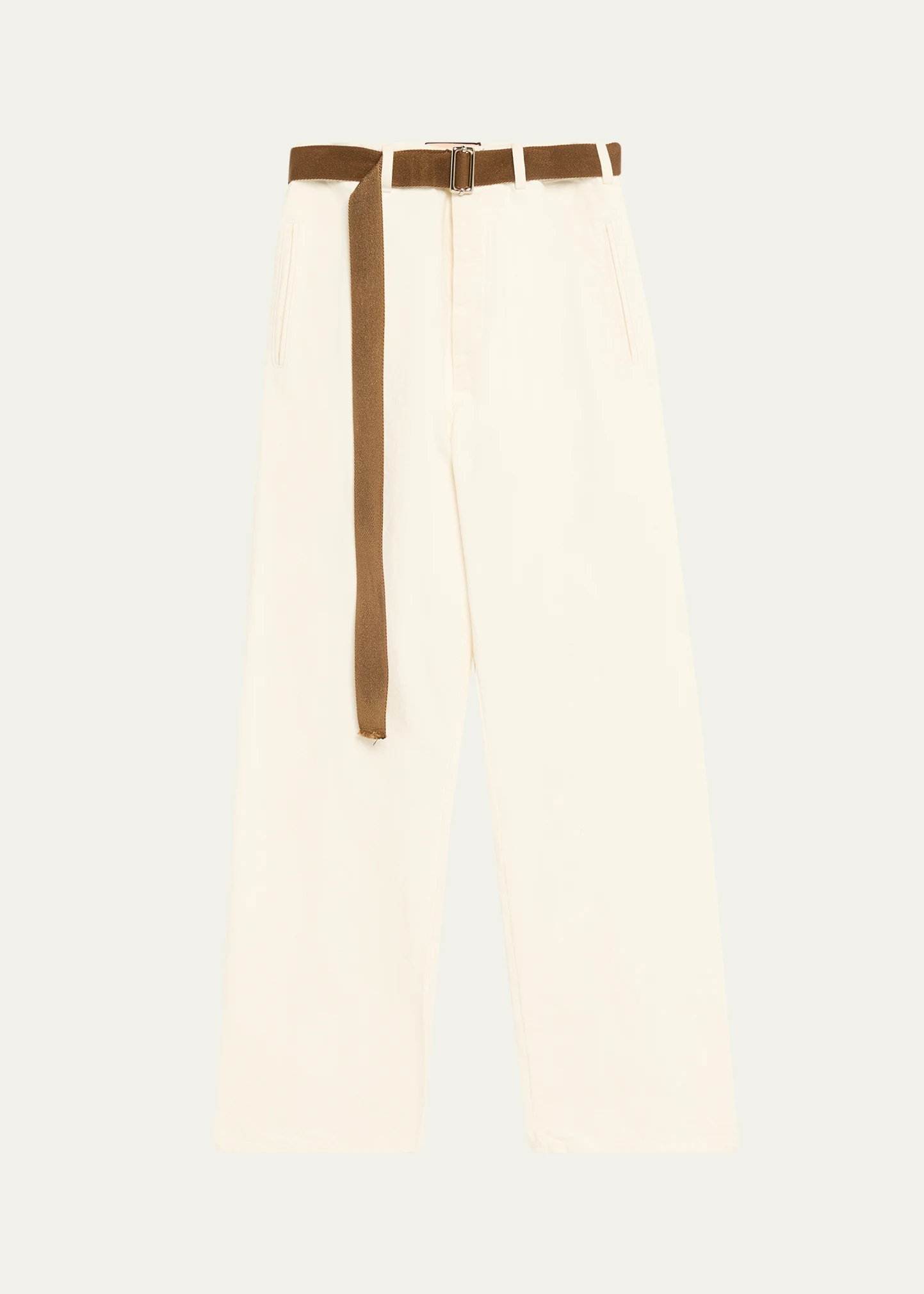 Belted Straight-Leg Denim Trousers