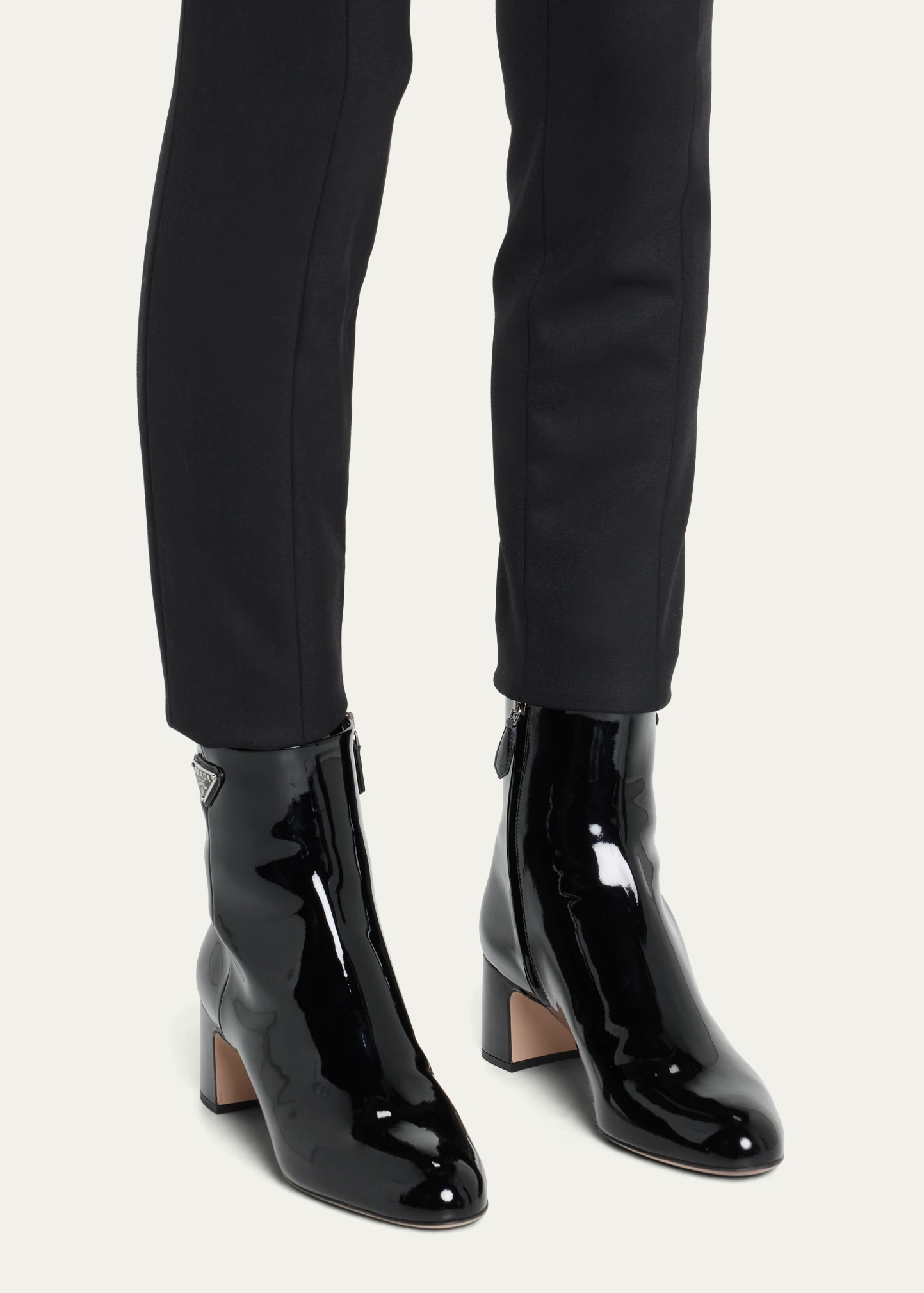 Patent Block-Heel Ankle Booties
