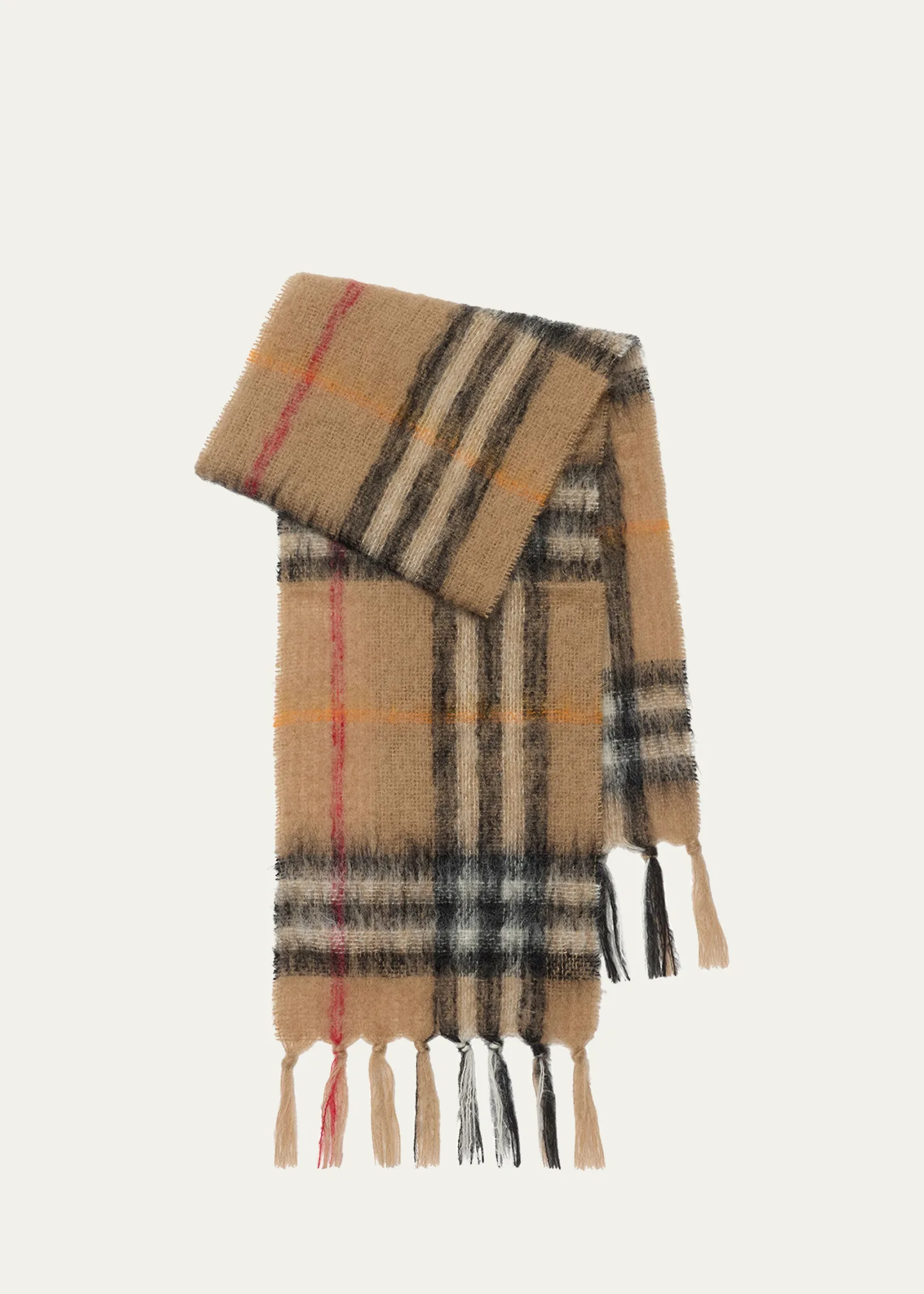 Giant Check Mohair & Wool Scarf