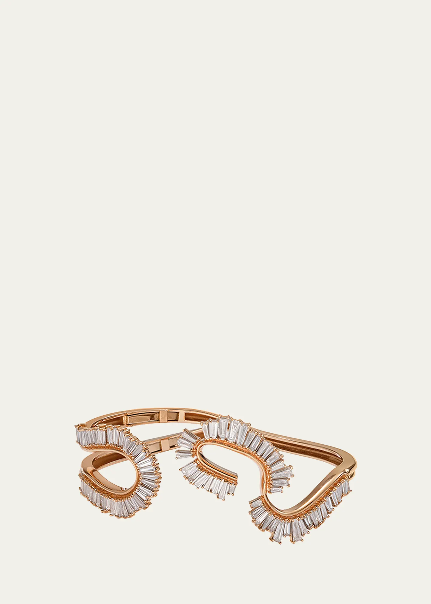 20K Rose Gold Loop and Fringe Cuff Bracelet with Diamonds 3 20K Rose Gold Loop and Fringe Cuff Bracelet with Diamonds