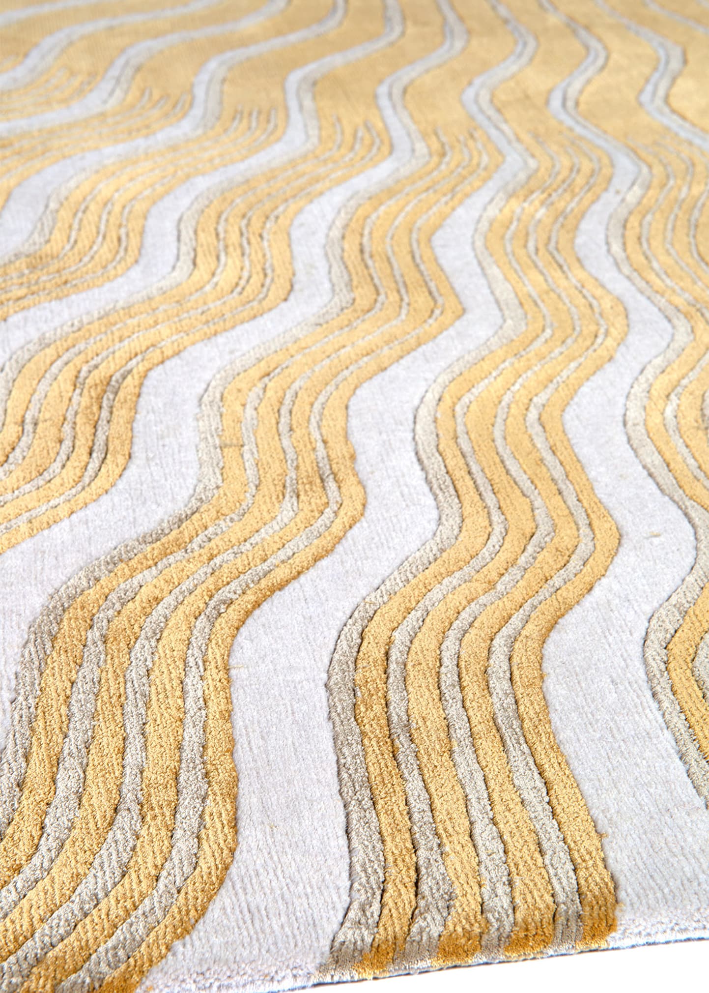 Sunray Gold Hand-Knotted Rug, 6' x 9'