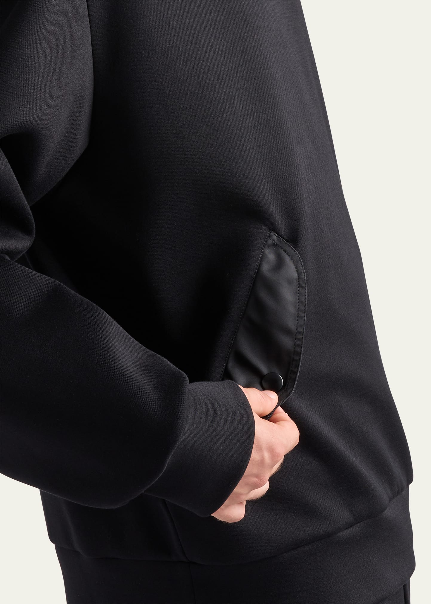 Men's Tonal Cotton and Nylon Hoodie 12 Men's Tonal Cotton and Nylon Hoodie