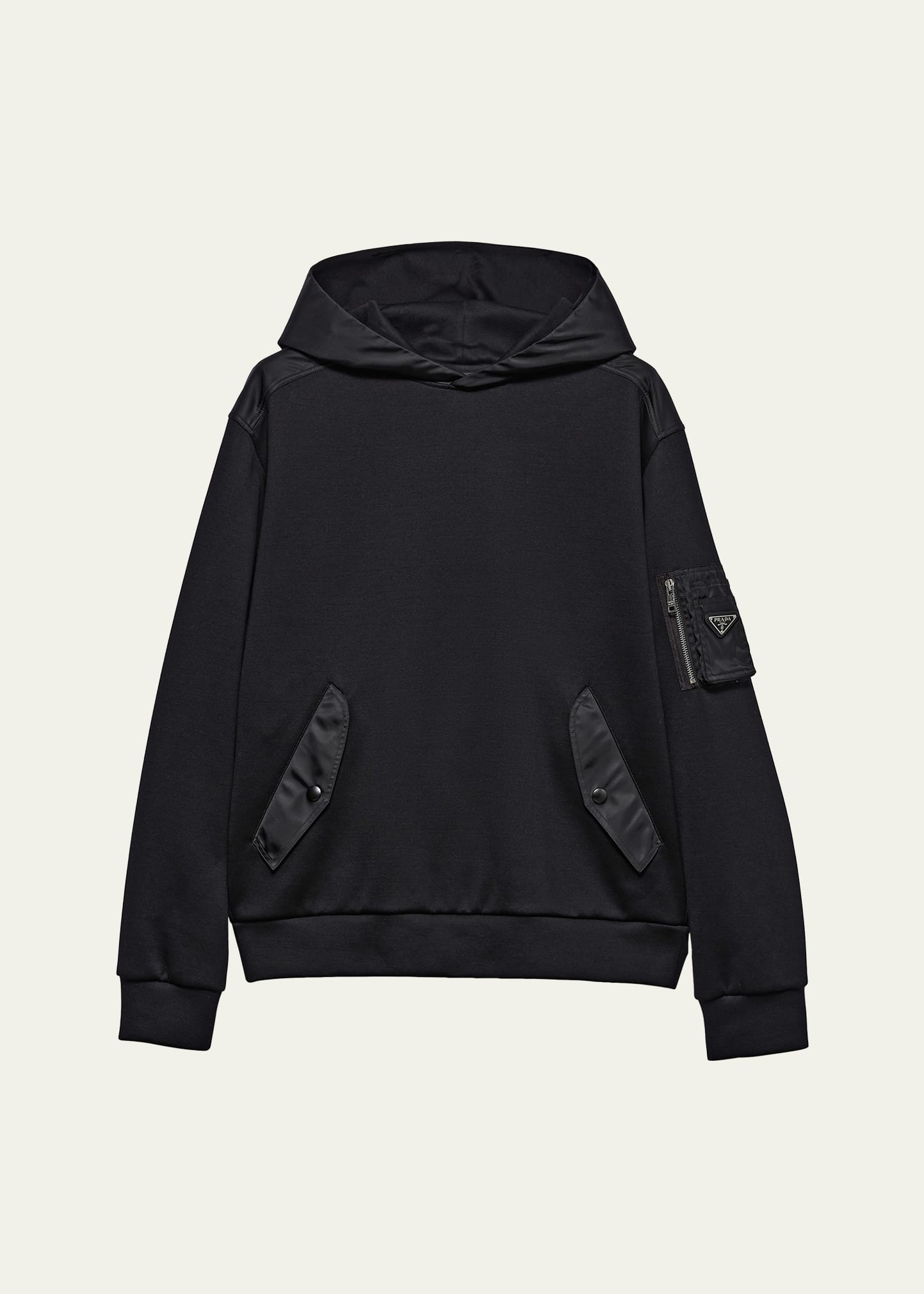 Men's Tonal Cotton and Nylon Hoodie 5 Men's Tonal Cotton and Nylon Hoodie
