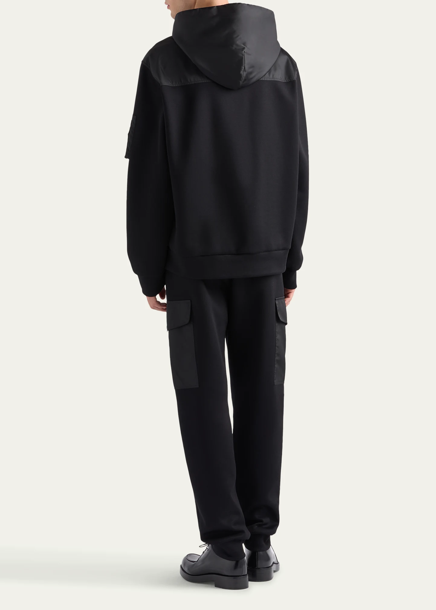 Men's Tonal Cotton and Nylon Hoodie 7 Men's Tonal Cotton and Nylon Hoodie
