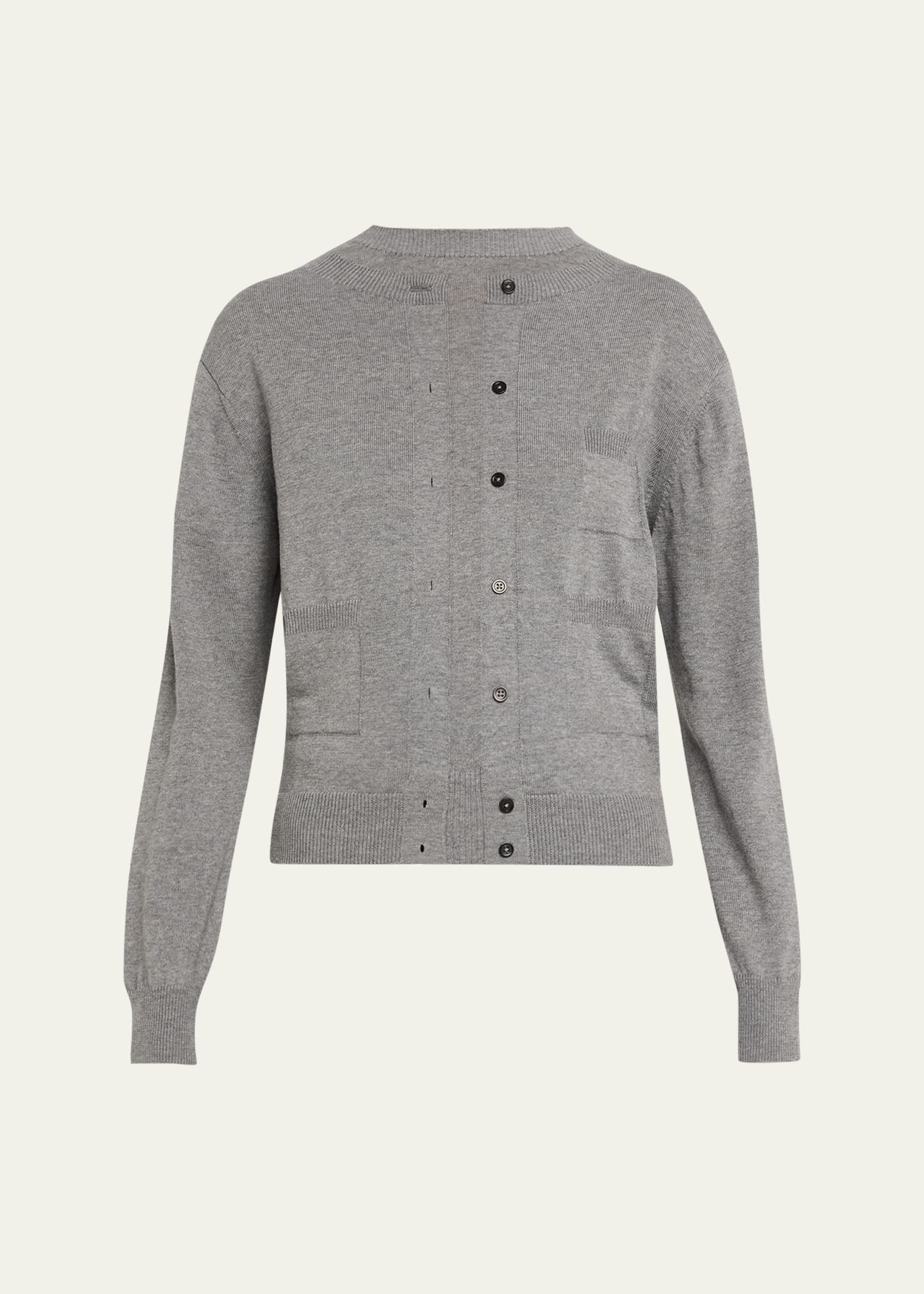 Trompe L'Oeil Crewneck Cardigan Sweater