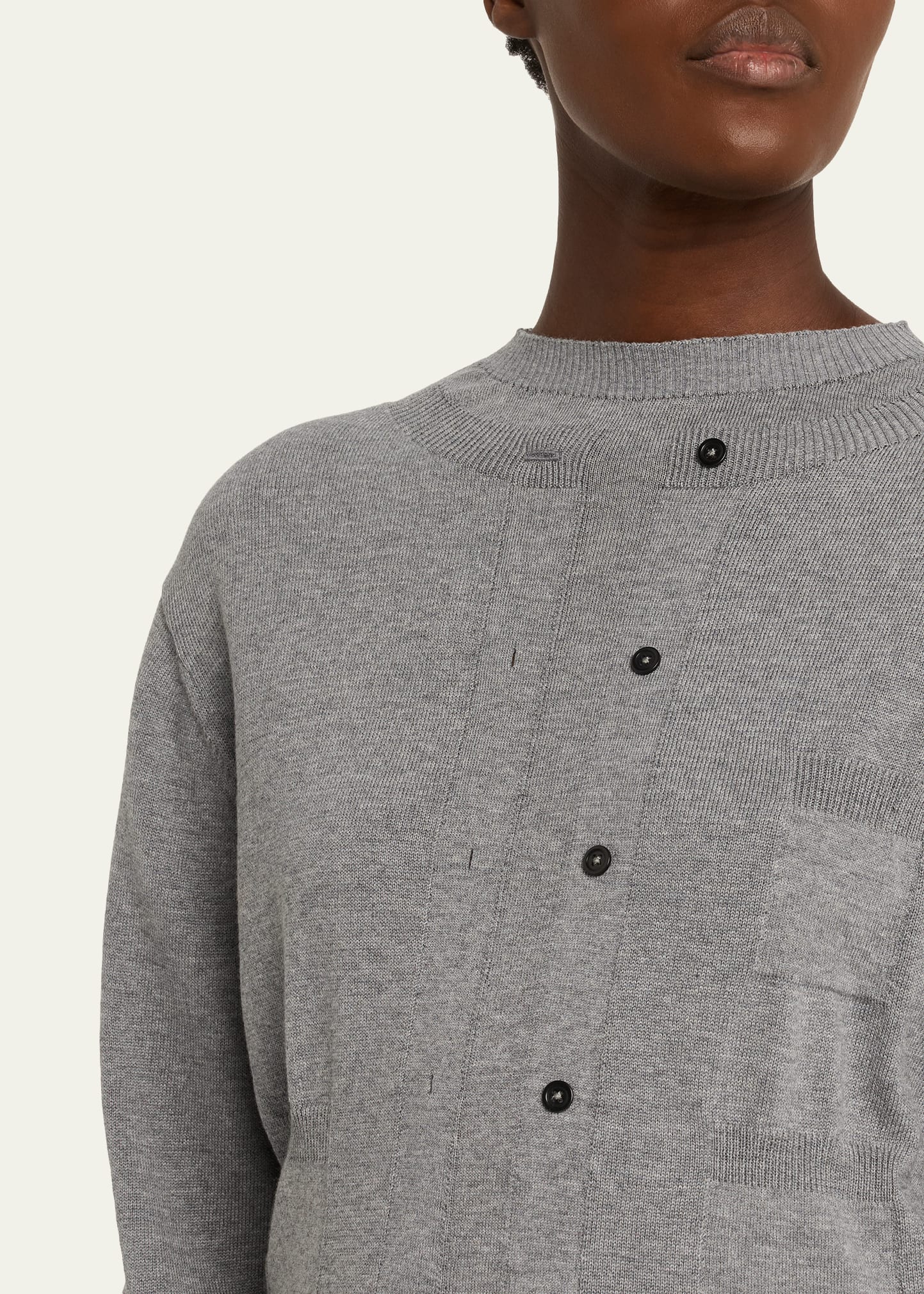 Trompe L'Oeil Crewneck Cardigan Sweater