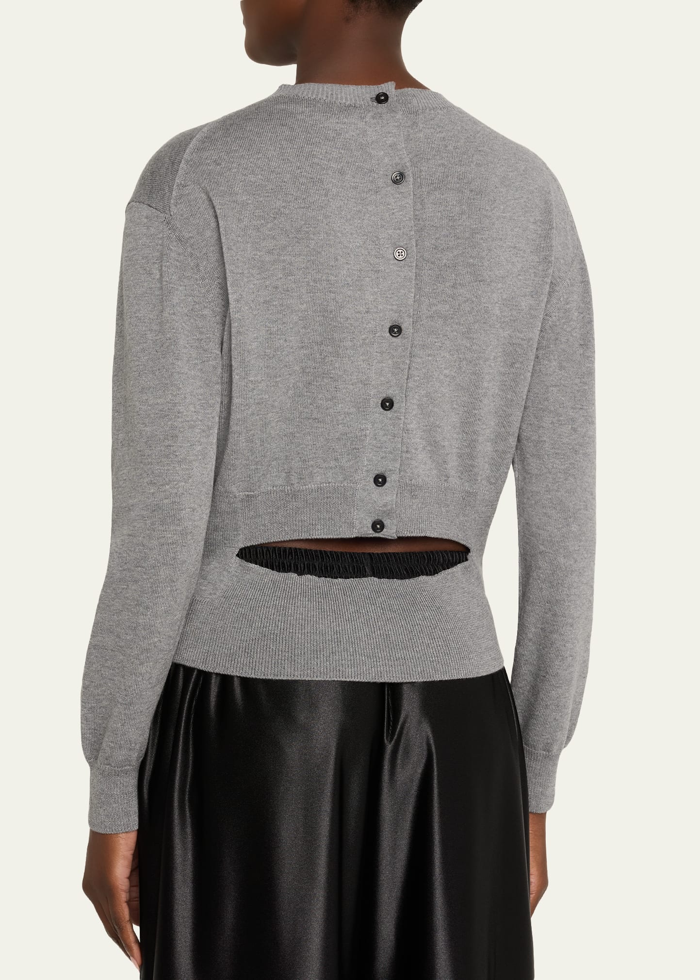 Trompe L'Oeil Crewneck Cardigan Sweater