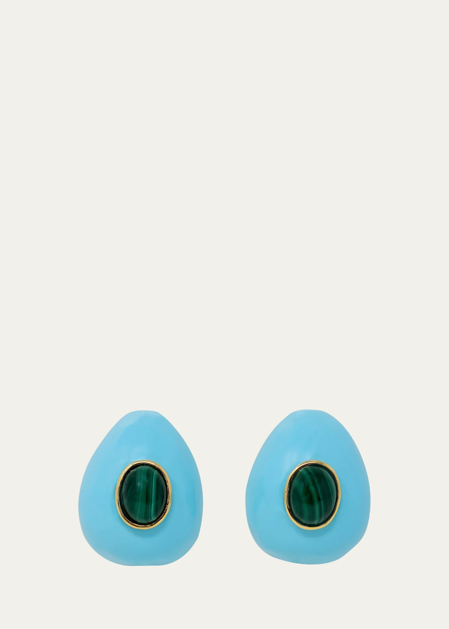 Turquoise Resin and Malachite Drop Shape Earrings 3 Turquoise Resin and Malachite Drop Shape Earrings