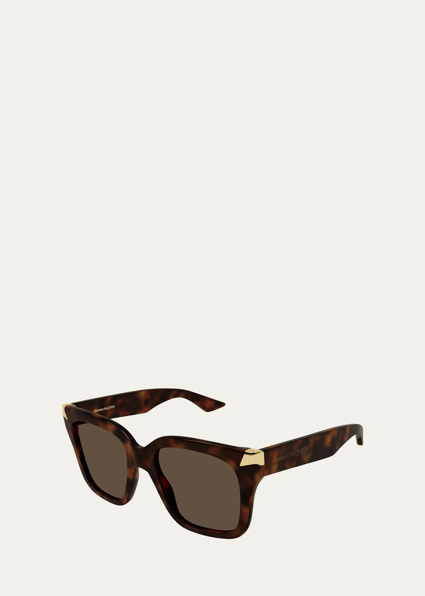 Golden-Tipped Recycled Acetate Square Sunglasses