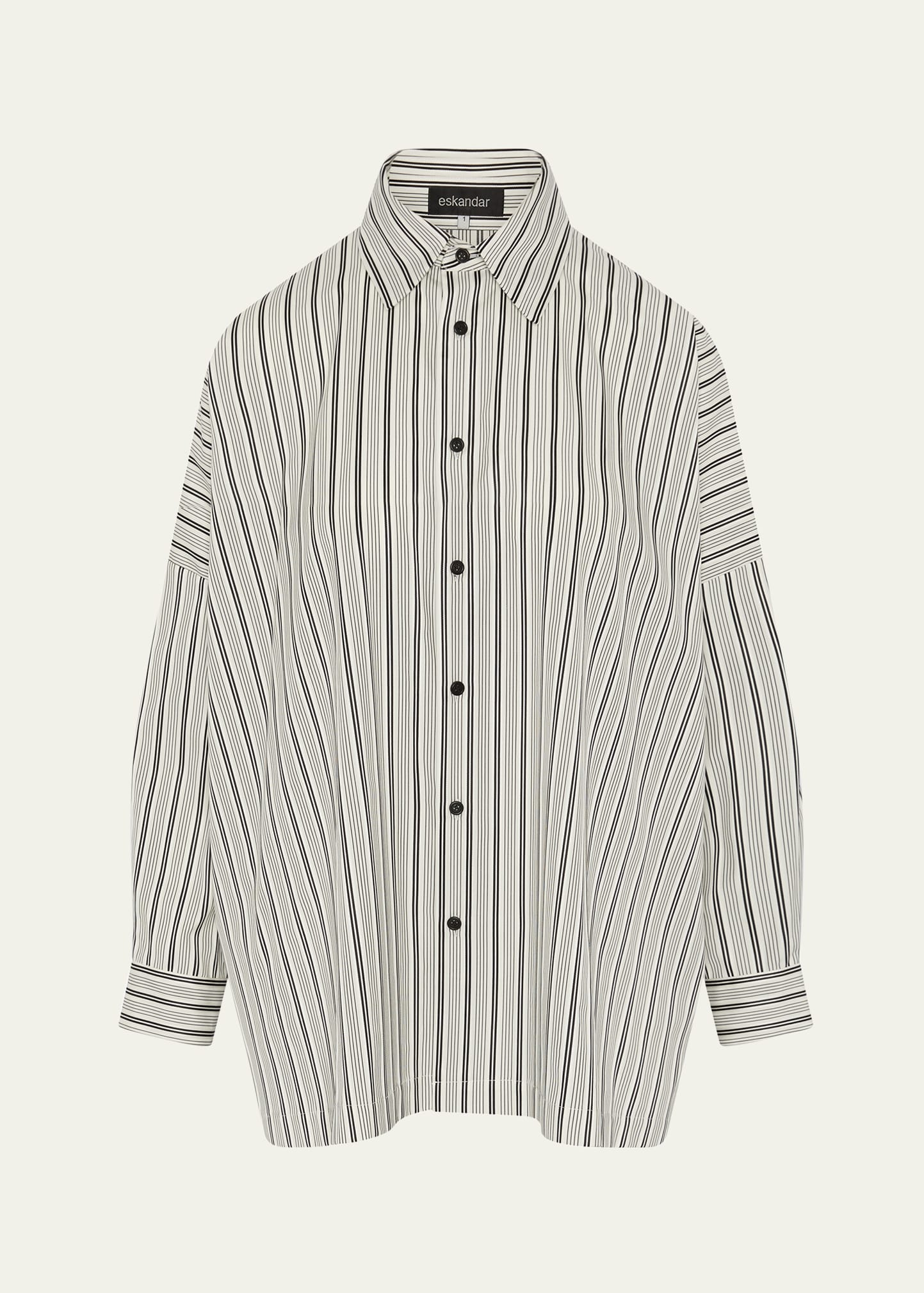 Wide Longer-Back Shirt With Collar (Long Length)