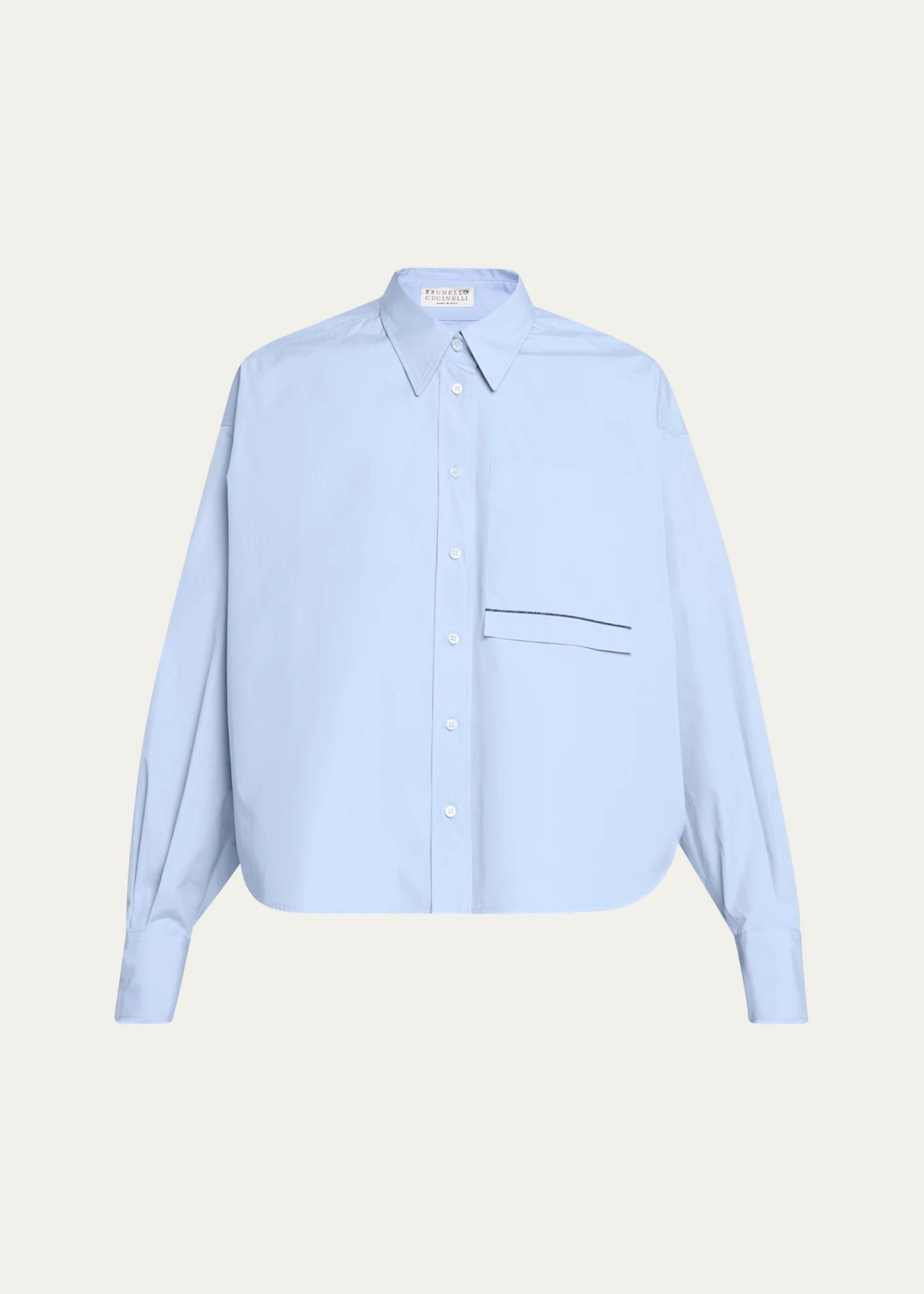 Monili Flap Pocket Poplin Button-Down Shirt