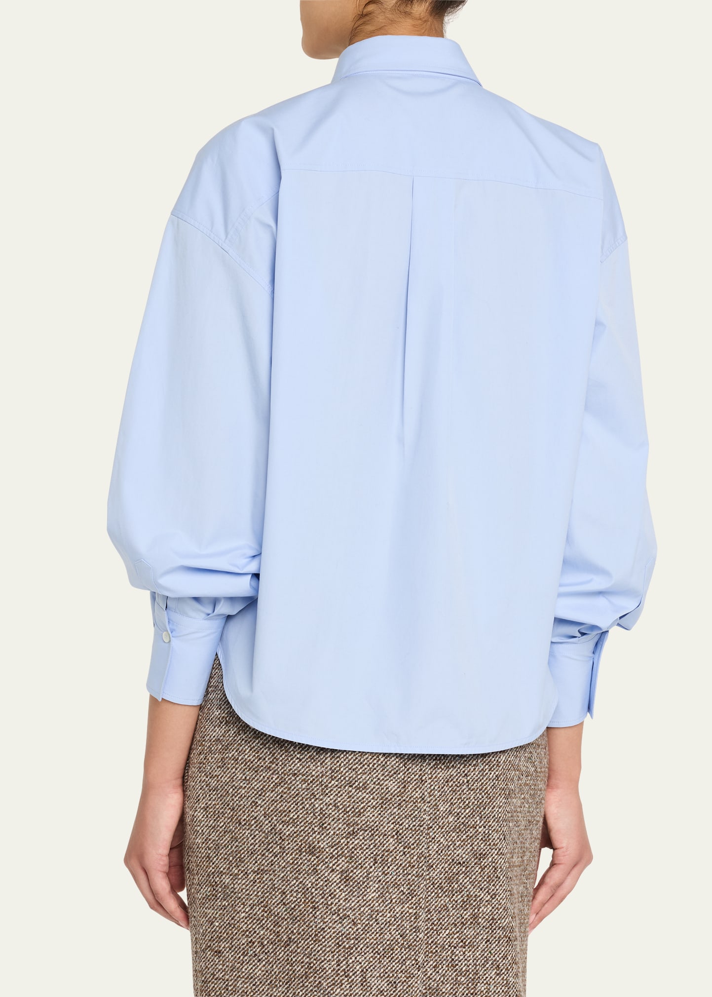 Monili Flap Pocket Poplin Button-Down Shirt