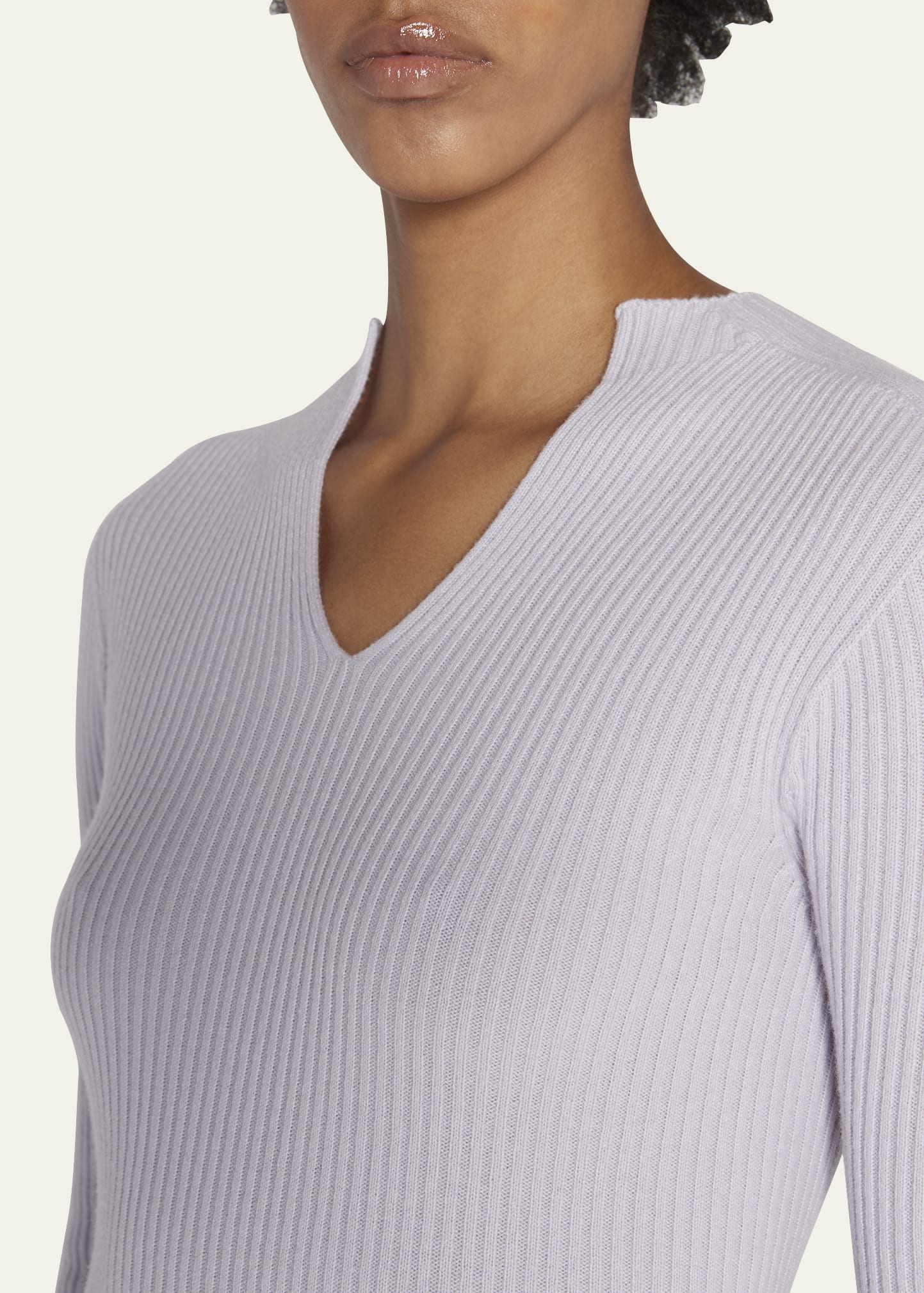Cashmere Ribbed Knit Sweater