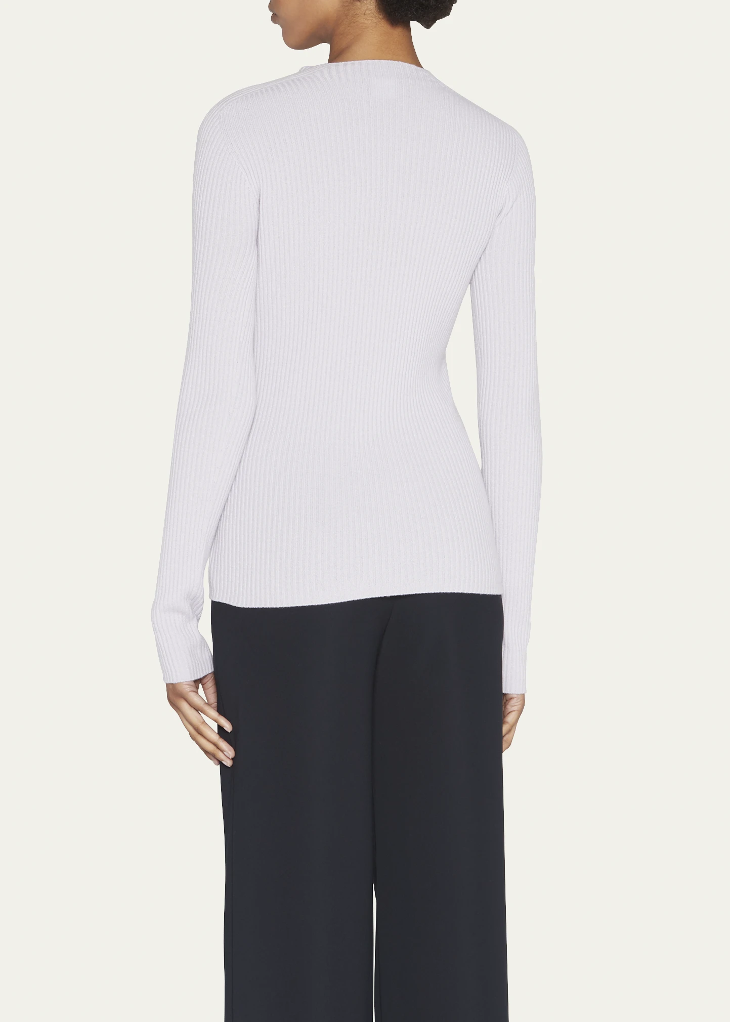 Cashmere Ribbed Knit Sweater