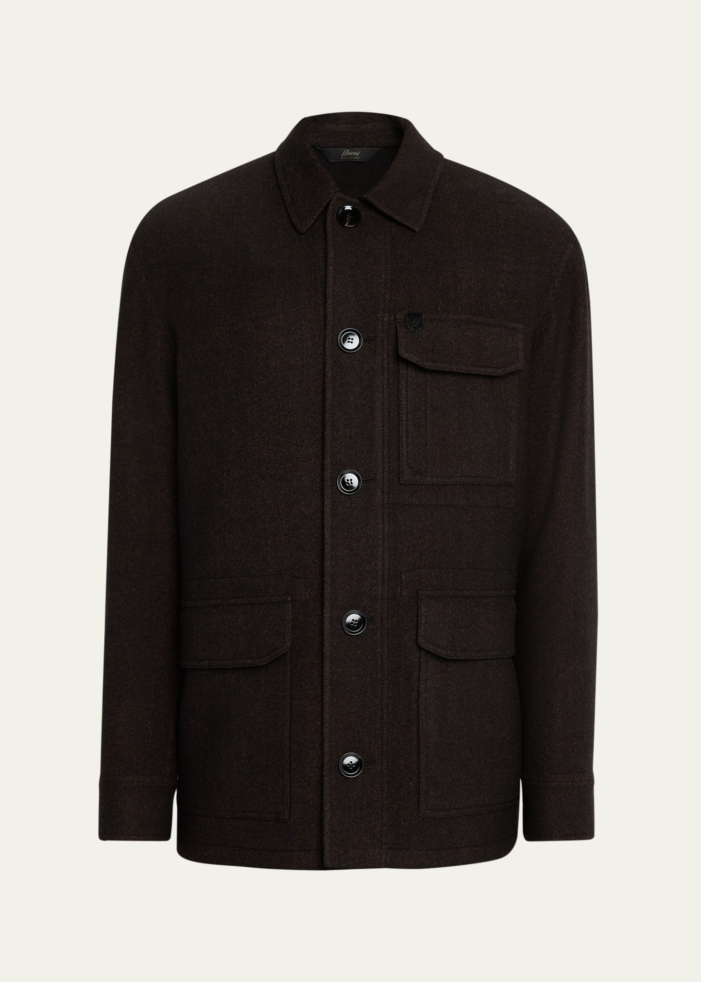 Men's Wool Herringbone Overshirt