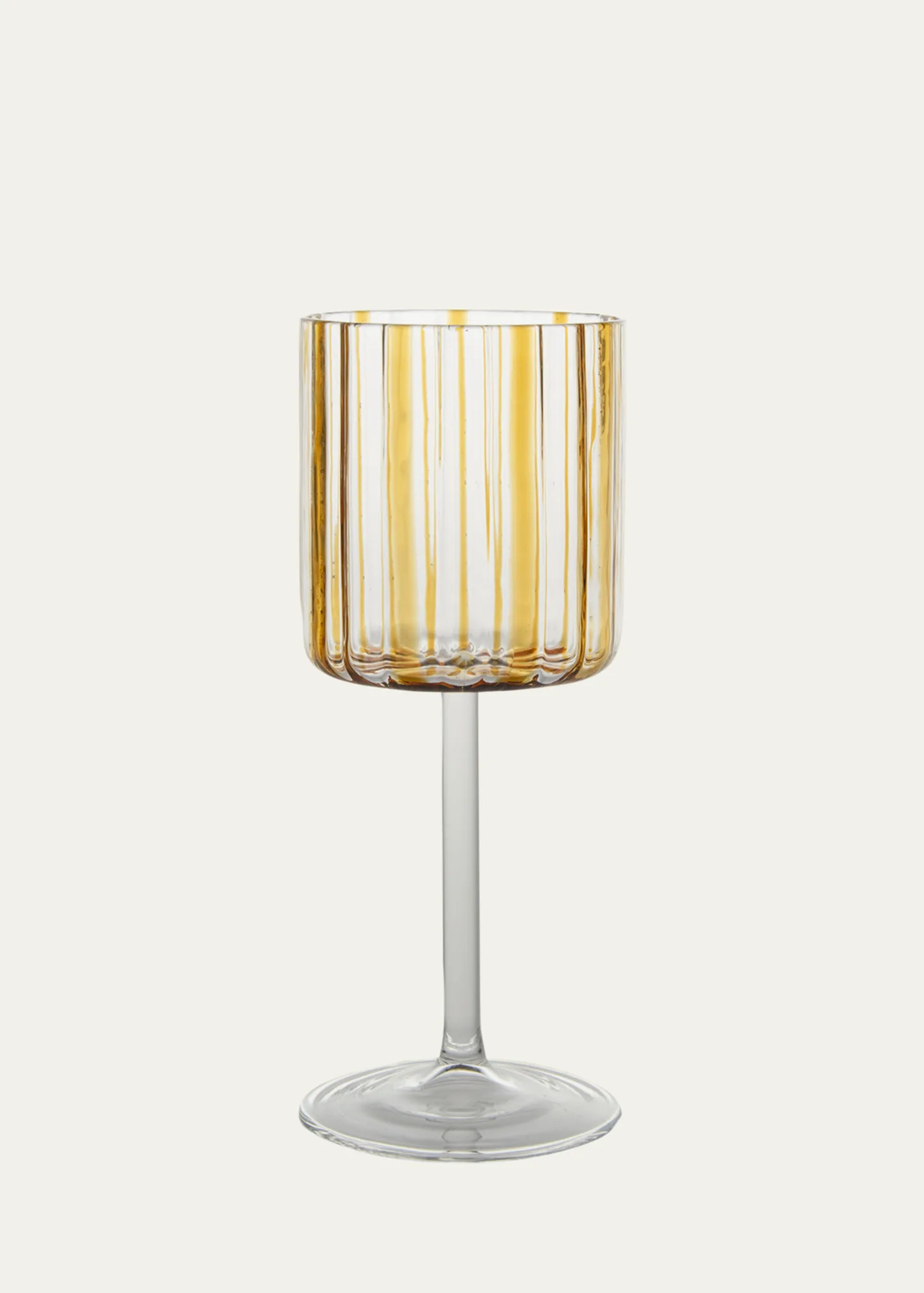 Amber Striped Stemmed Wine Glass 3 Amber Striped Stemmed Wine Glass
