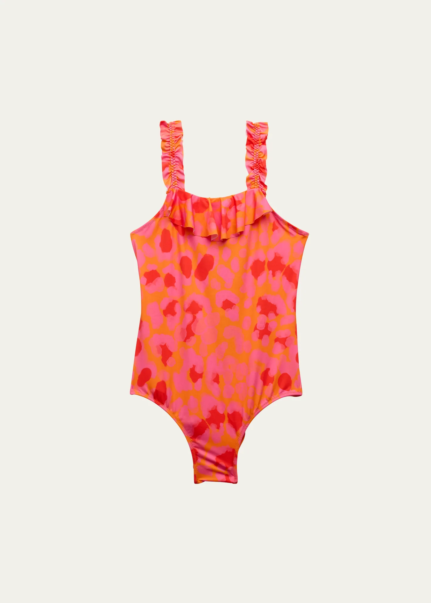 Girl's One-Piece Leopard-Print Swimsuit, Size 2-14