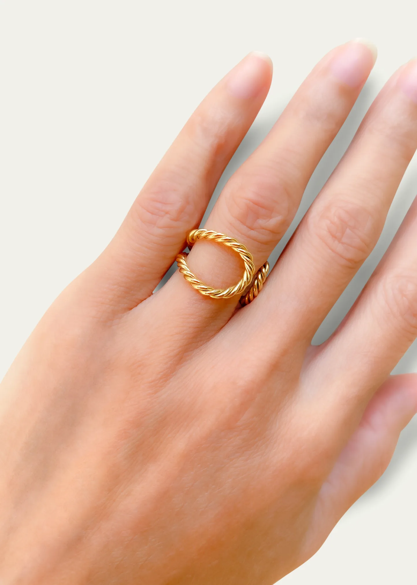 18K Yellow Gold Open Shank Twisted Ring 4 18K Yellow Gold Open Shank Twisted Ring