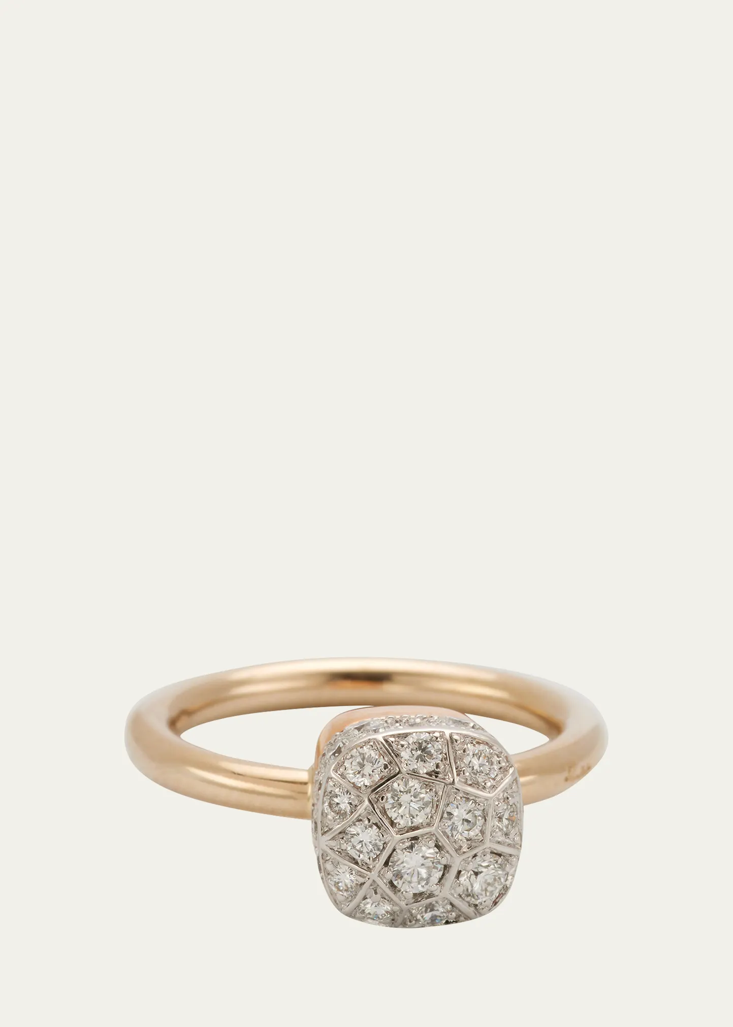 Nudo Solitaire 18K Gold Ring with Diamonds