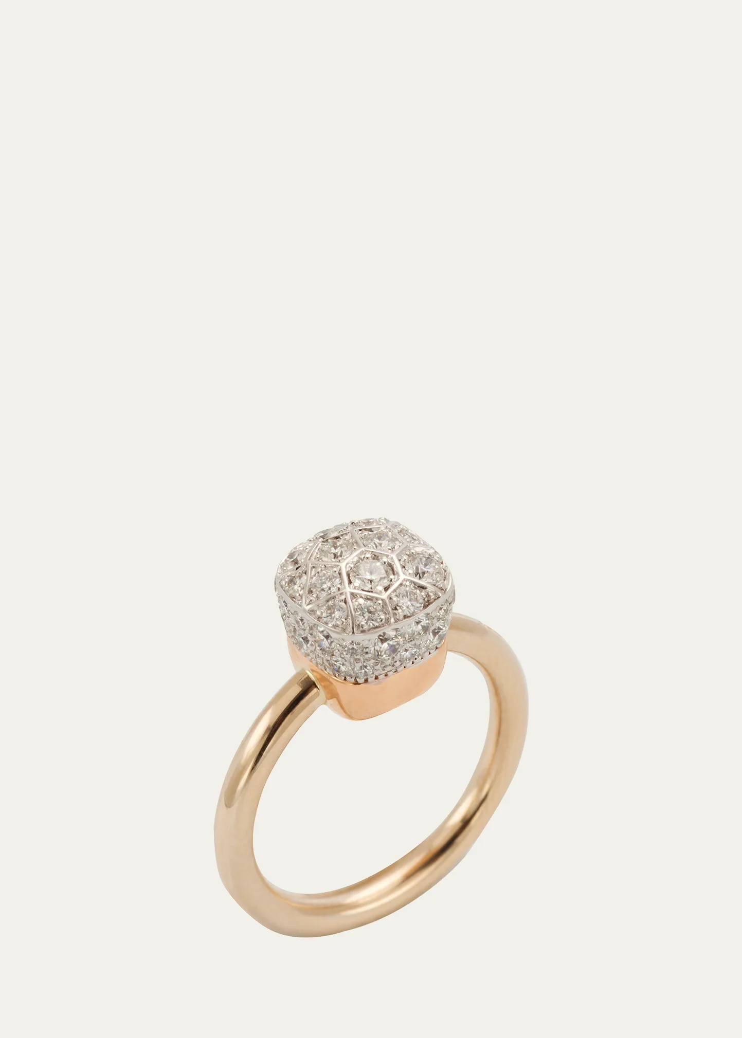 Nudo Solitaire 18K Gold Ring with Diamonds