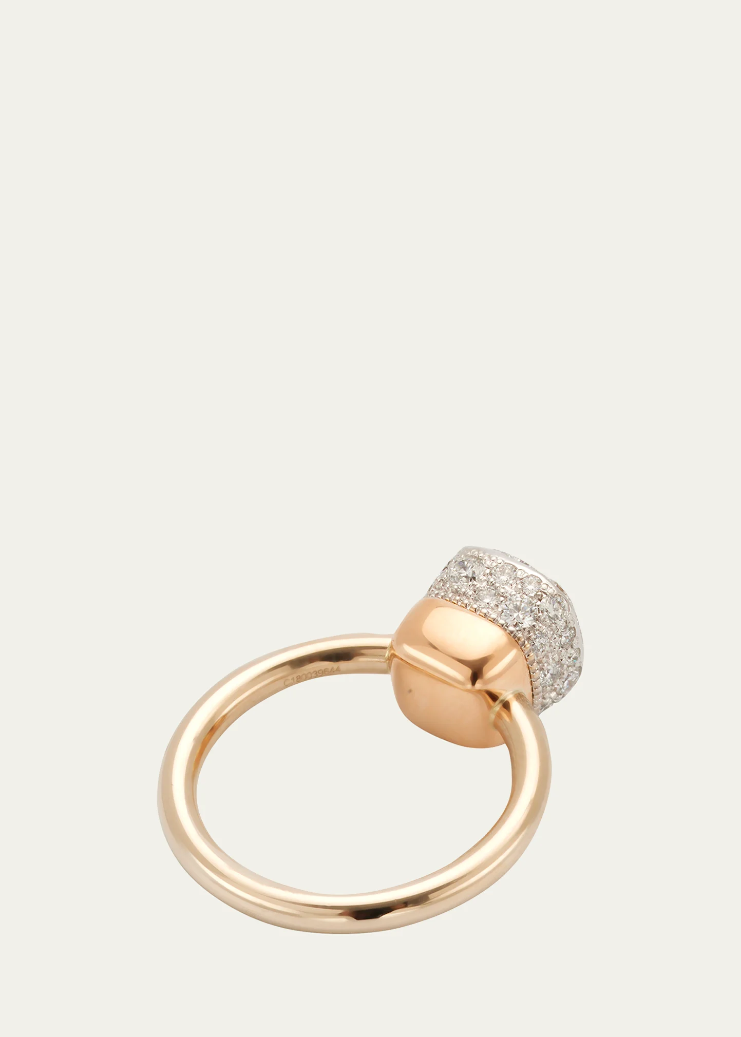 Nudo Solitaire 18K Gold Ring with Diamonds