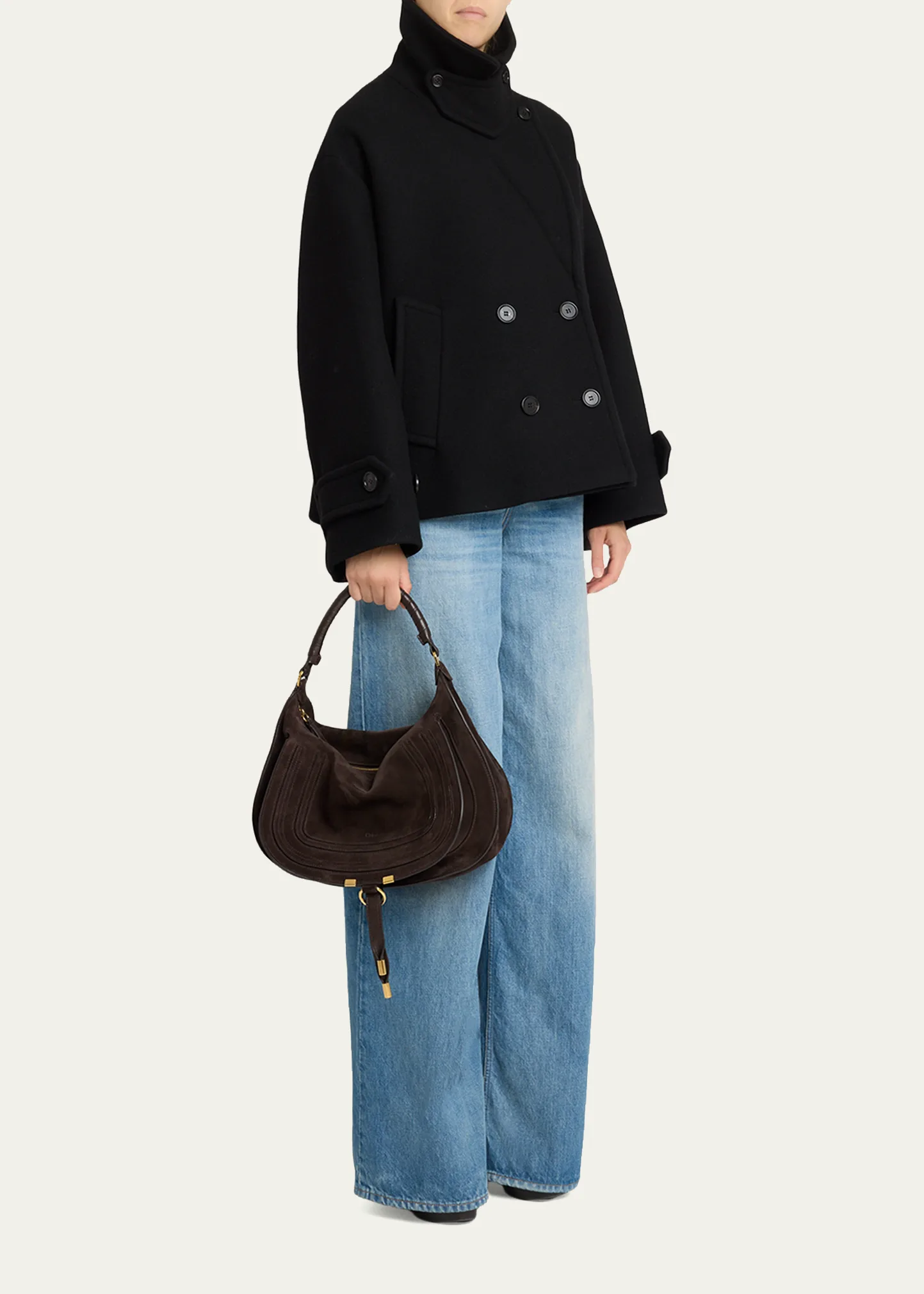 Marcie Large Saddle Shoulder Bag in Suede 11 Marcie Large Saddle Shoulder Bag in Suede