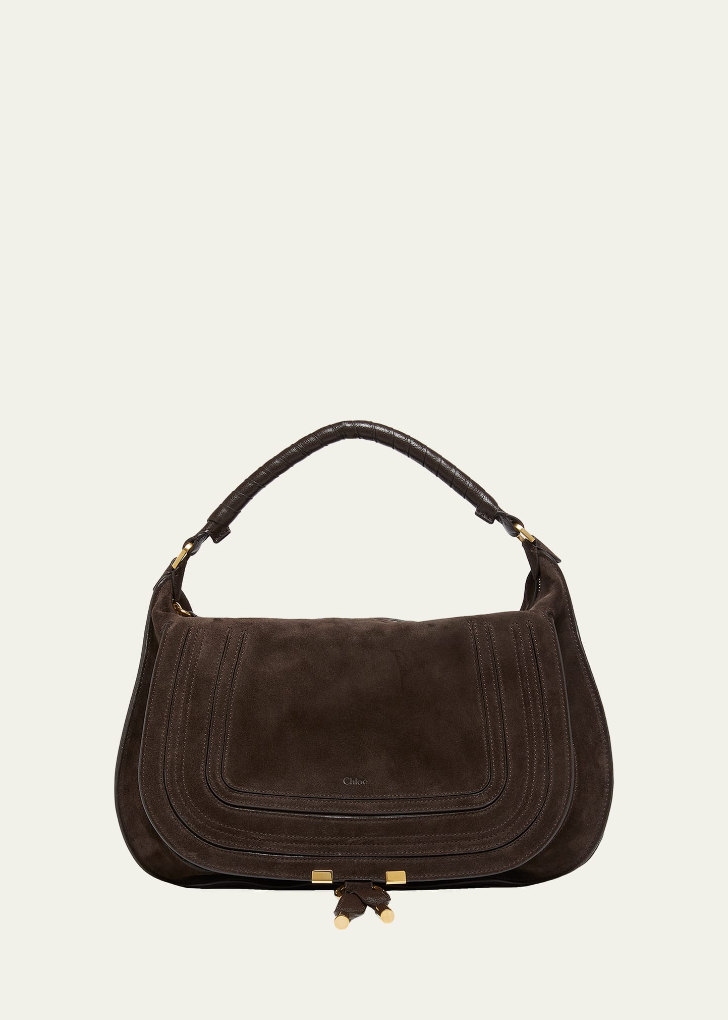 Marcie Large Saddle Shoulder Bag in Suede 7 Marcie Large Saddle Shoulder Bag in Suede