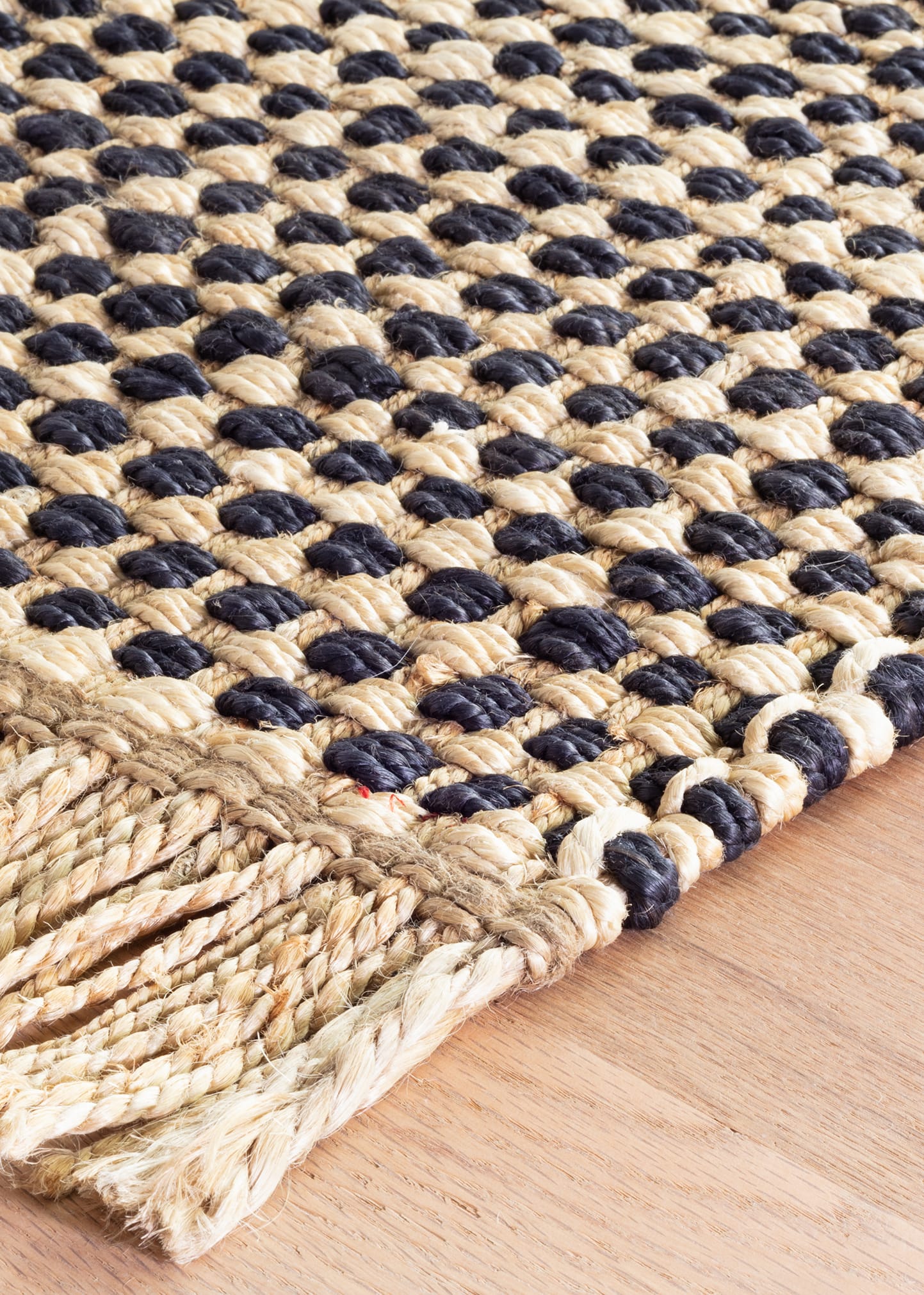 Kuba Black Handwoven Rug, 9' x 12'
