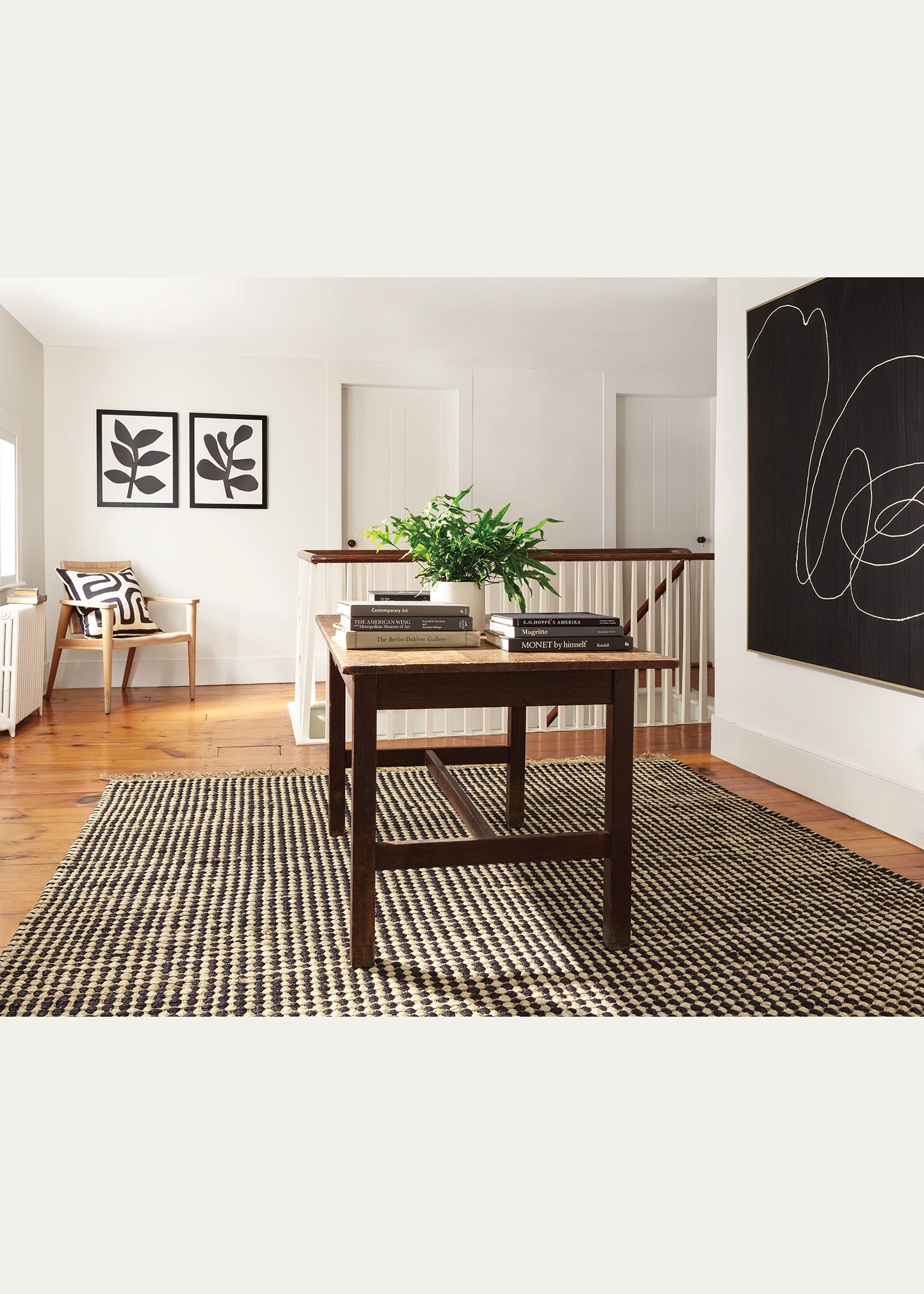 Kuba Black Handwoven Rug, 9' x 12'