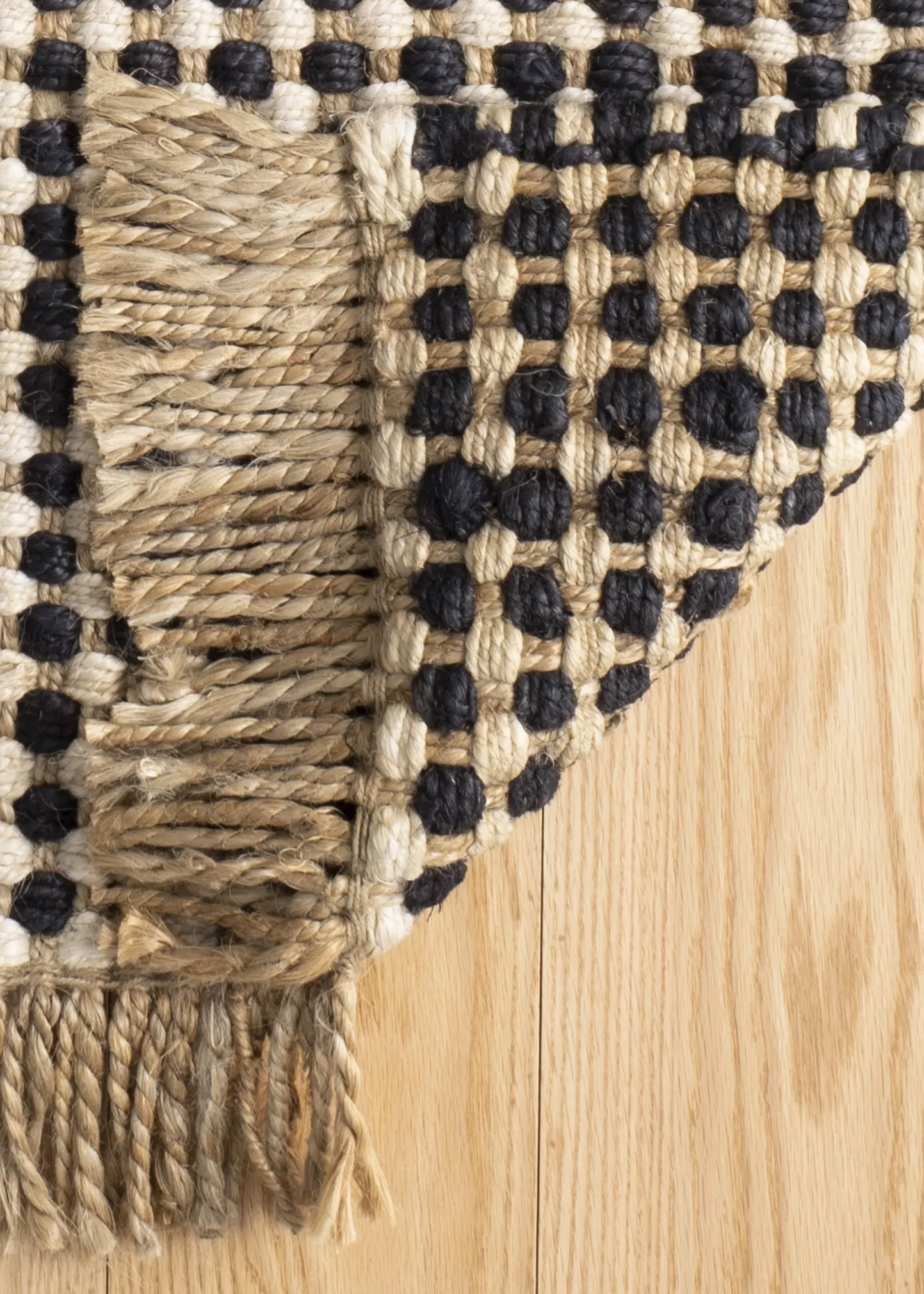 Kuba Black Handwoven Rug, 9' x 12'