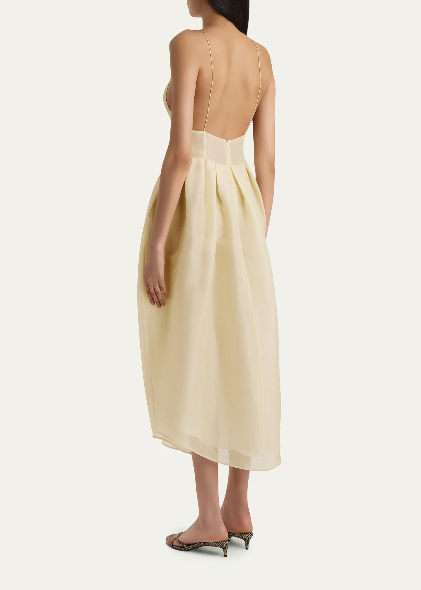 Colette Silk Organza Sleeveless Fit-And-Flare Midi Dress