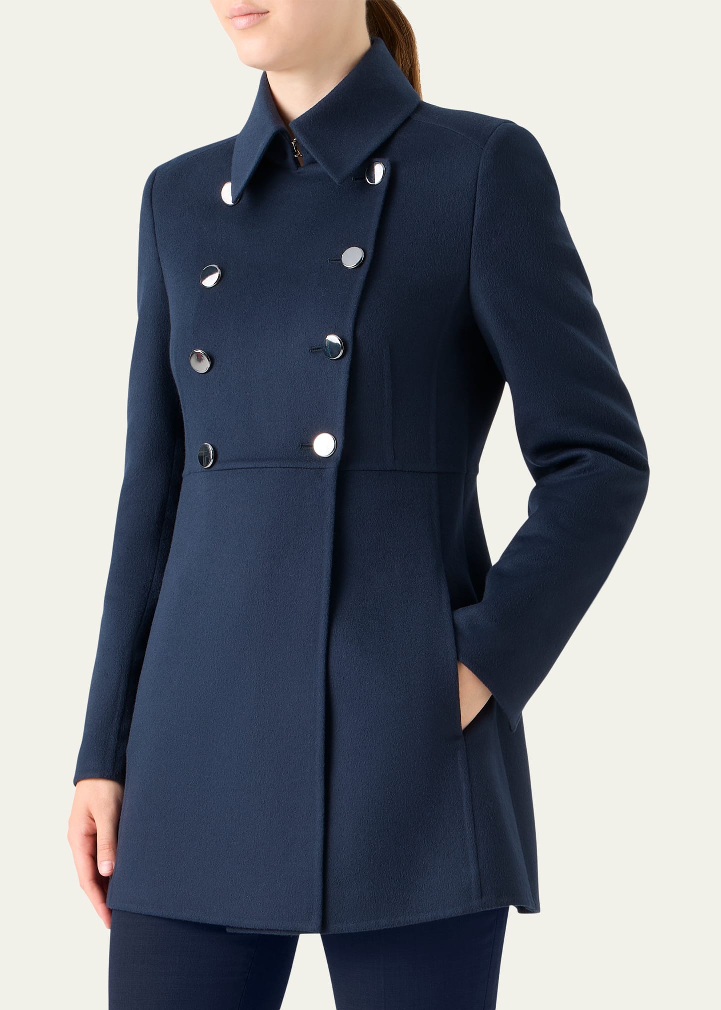 Iva Double-Breasted Wool Redingote Coat