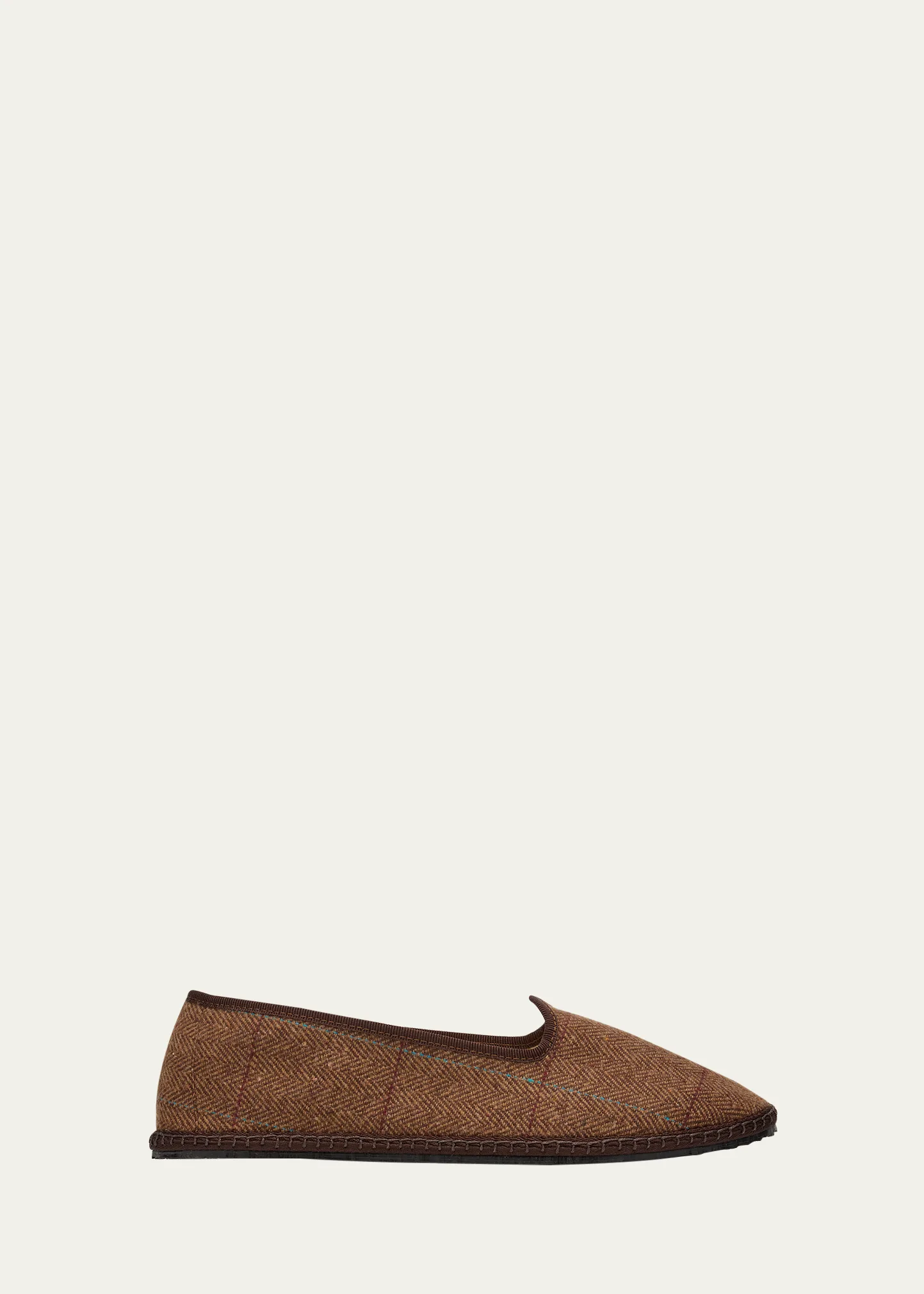 Furlana Herringbone Wool-Blend Slippers