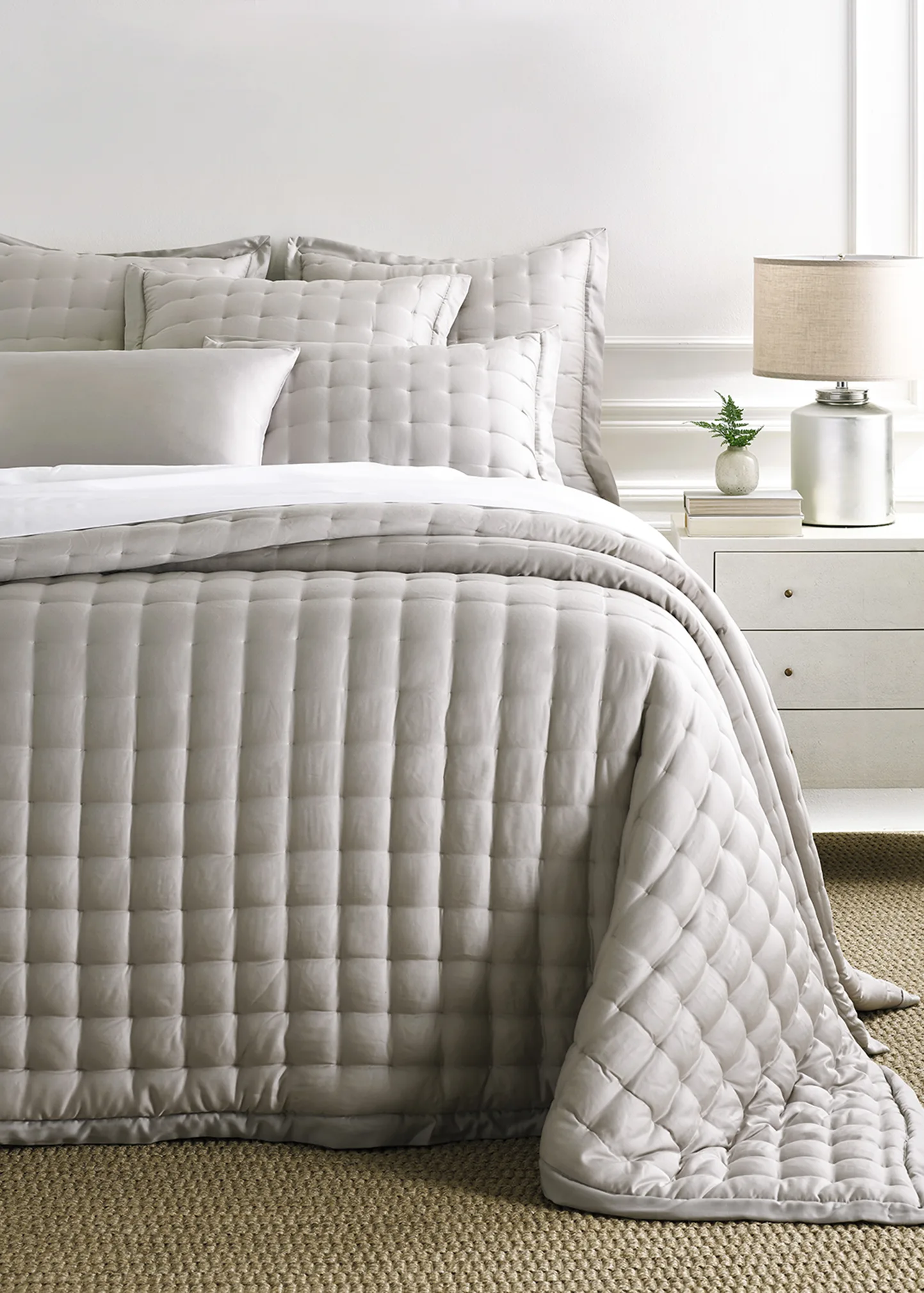 Puff Tencel King Quilt, Gray 2 Puff Tencel King Quilt, Gray