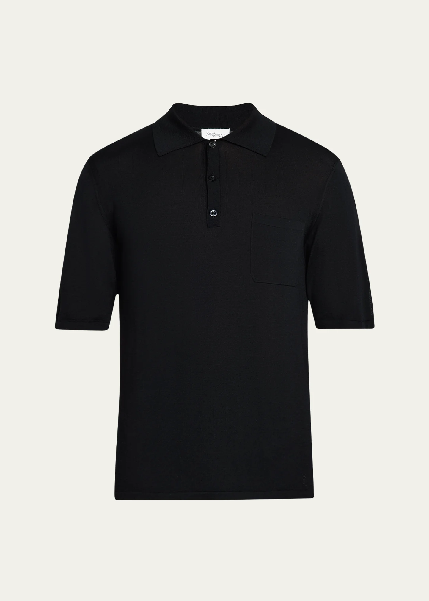Men's Fine Gauge Wool Polo Shirt 1 Men's Fine Gauge Wool Polo Shirt