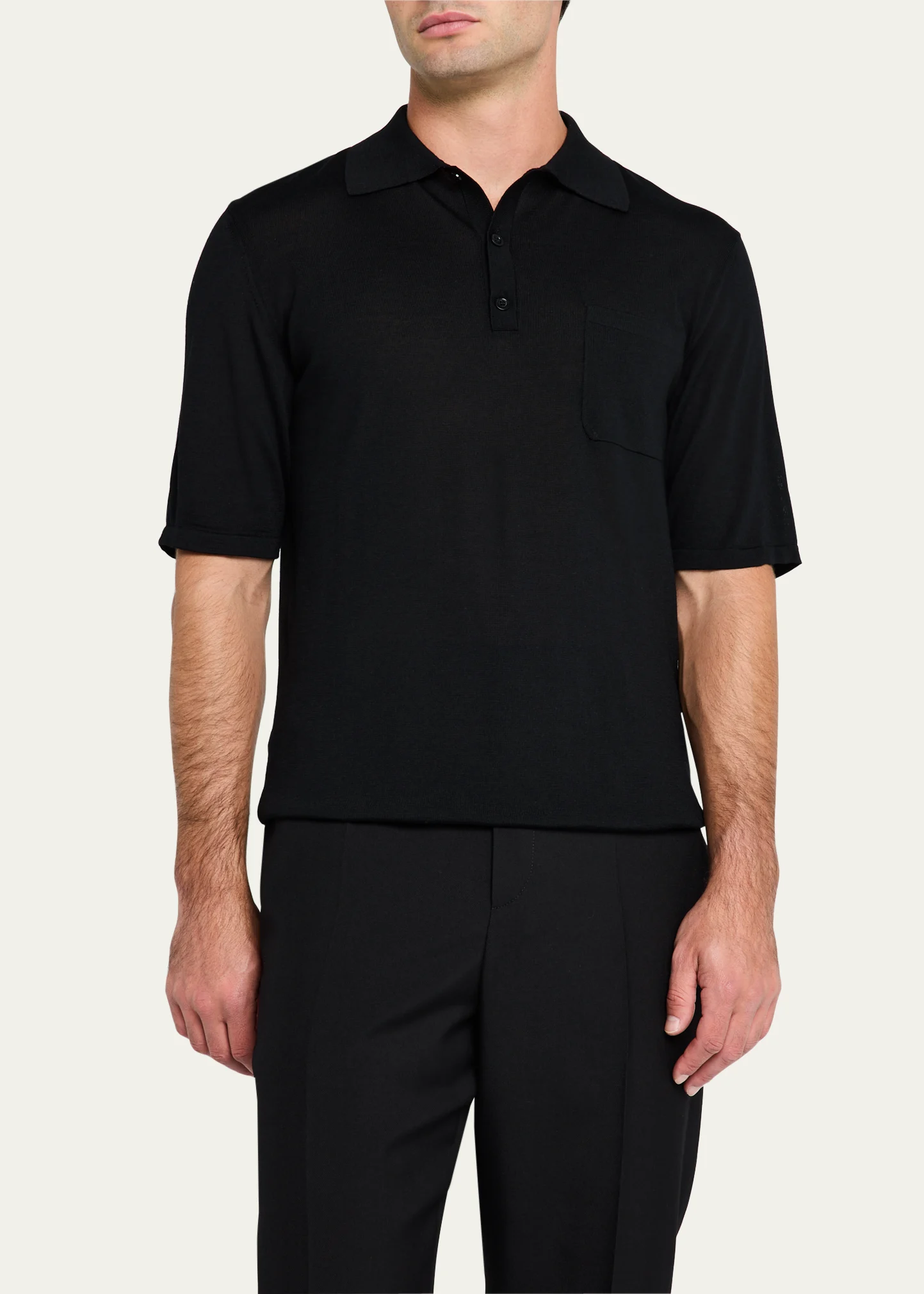 Men's Fine Gauge Wool Polo Shirt 14 Men's Fine Gauge Wool Polo Shirt