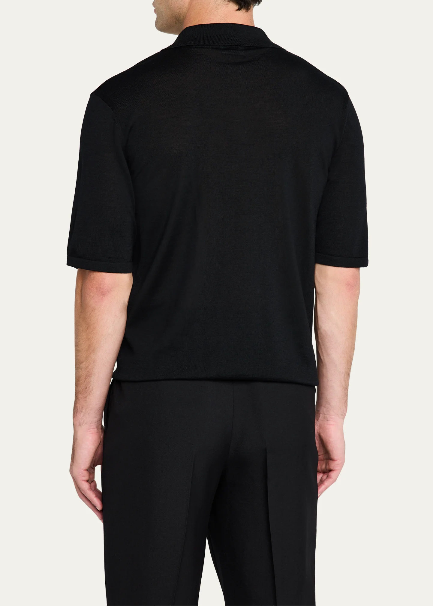 Men's Fine Gauge Wool Polo Shirt 8 Men's Fine Gauge Wool Polo Shirt