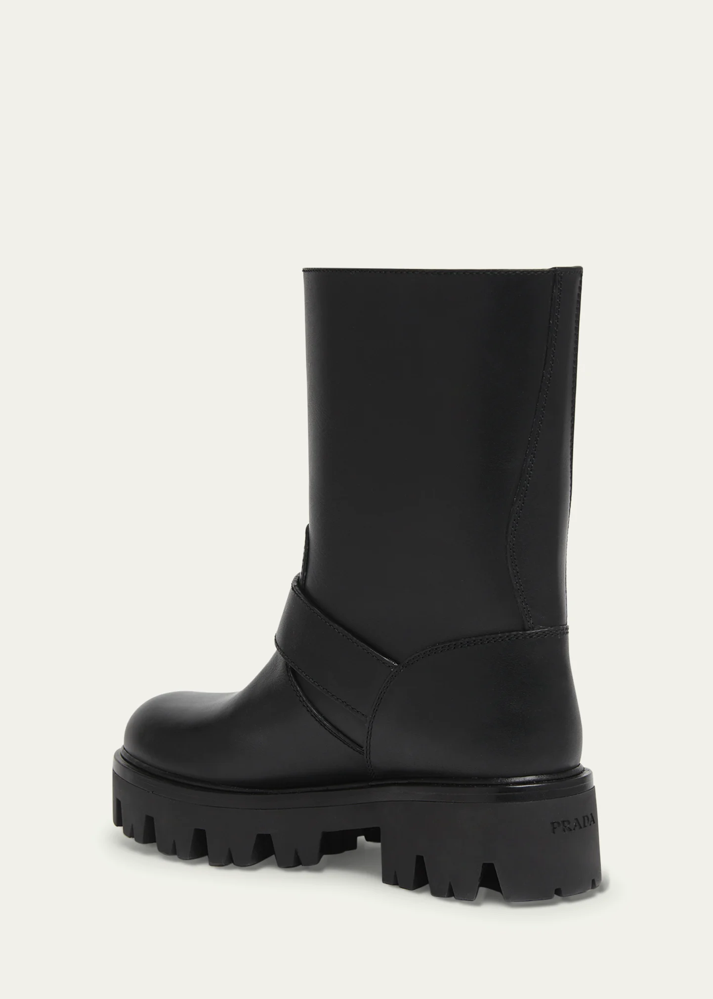 50mm Triangle Logo Leather Moto Booties