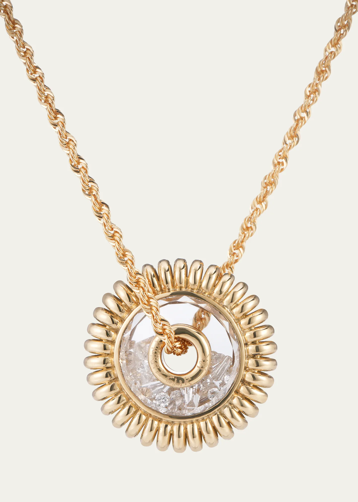 18K Yellow Gold Mola Roda Sapphire Kaleidoscope Shaker Necklace with Diamonds 2 18K Yellow Gold Mola Roda Sapphire Kaleidoscope Shaker Necklace with Diamonds