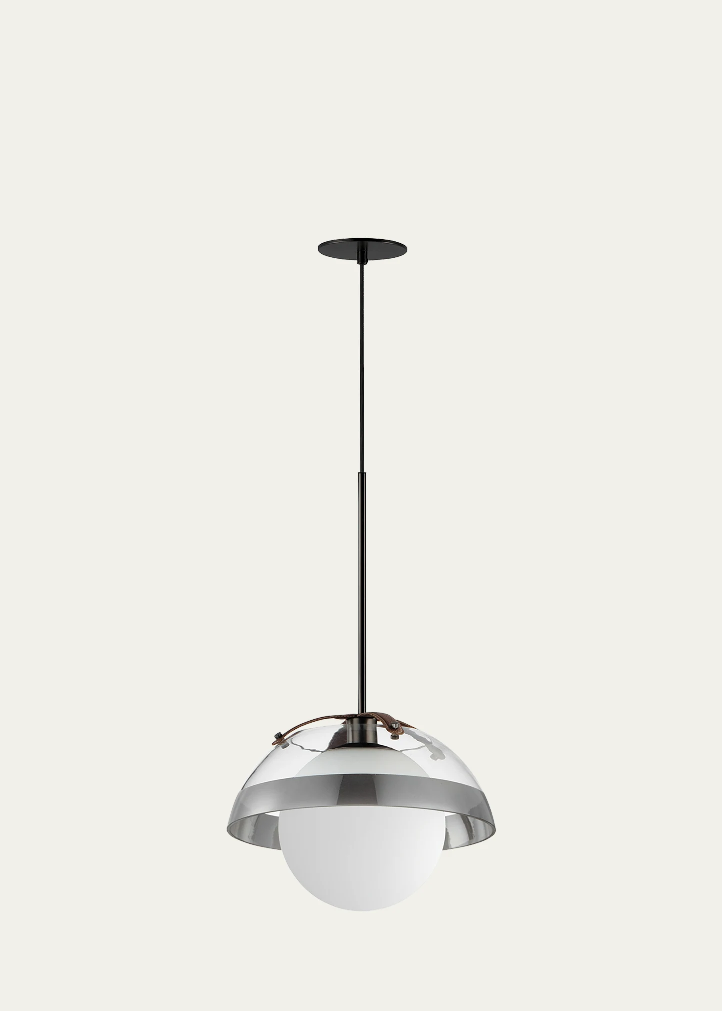 Mat Sanders design from Studio M Domain 14\" Pendant Frost/Natural Aged Brass
