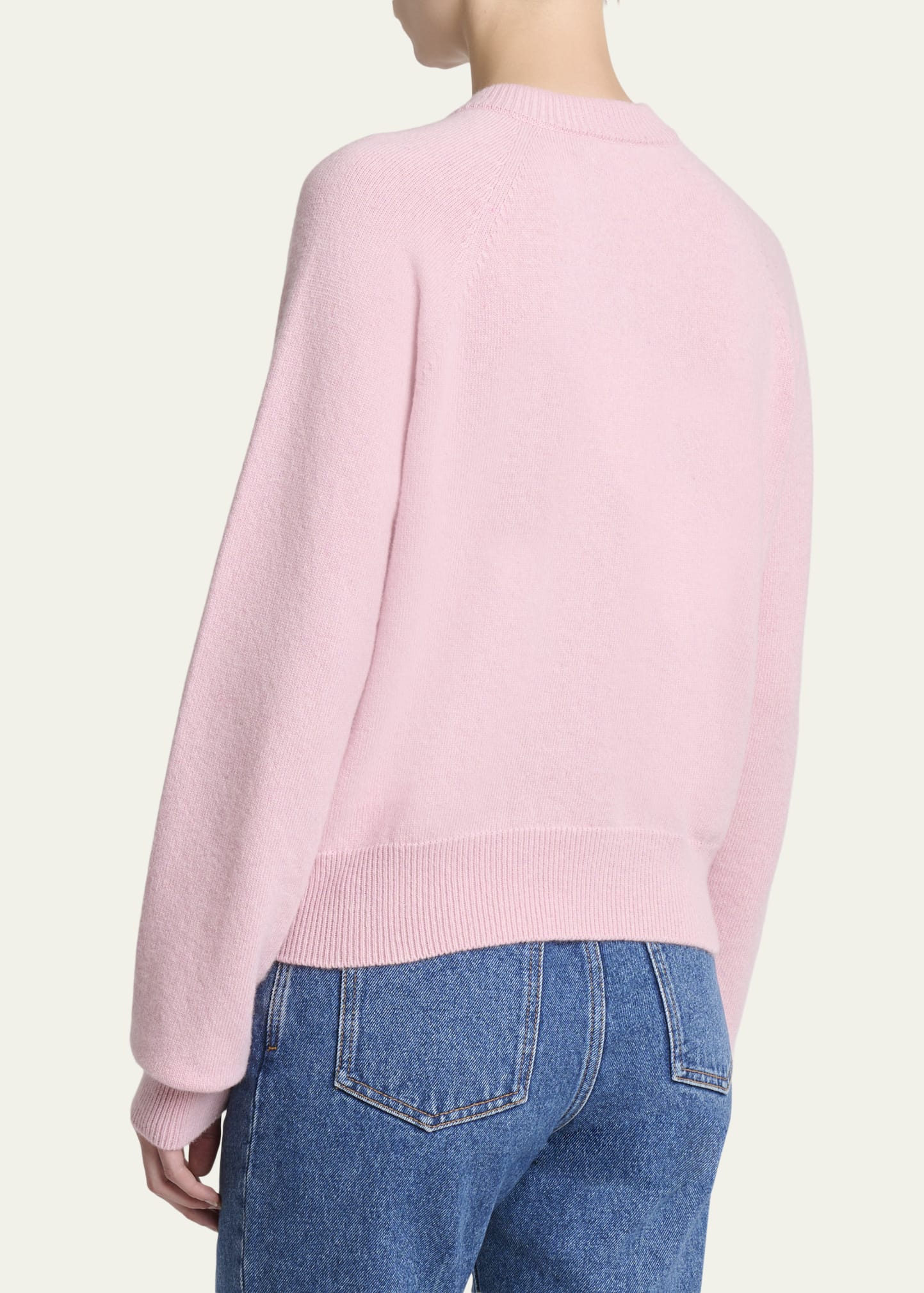 Buttoned Eco-Cashmere Crewneck Sweater