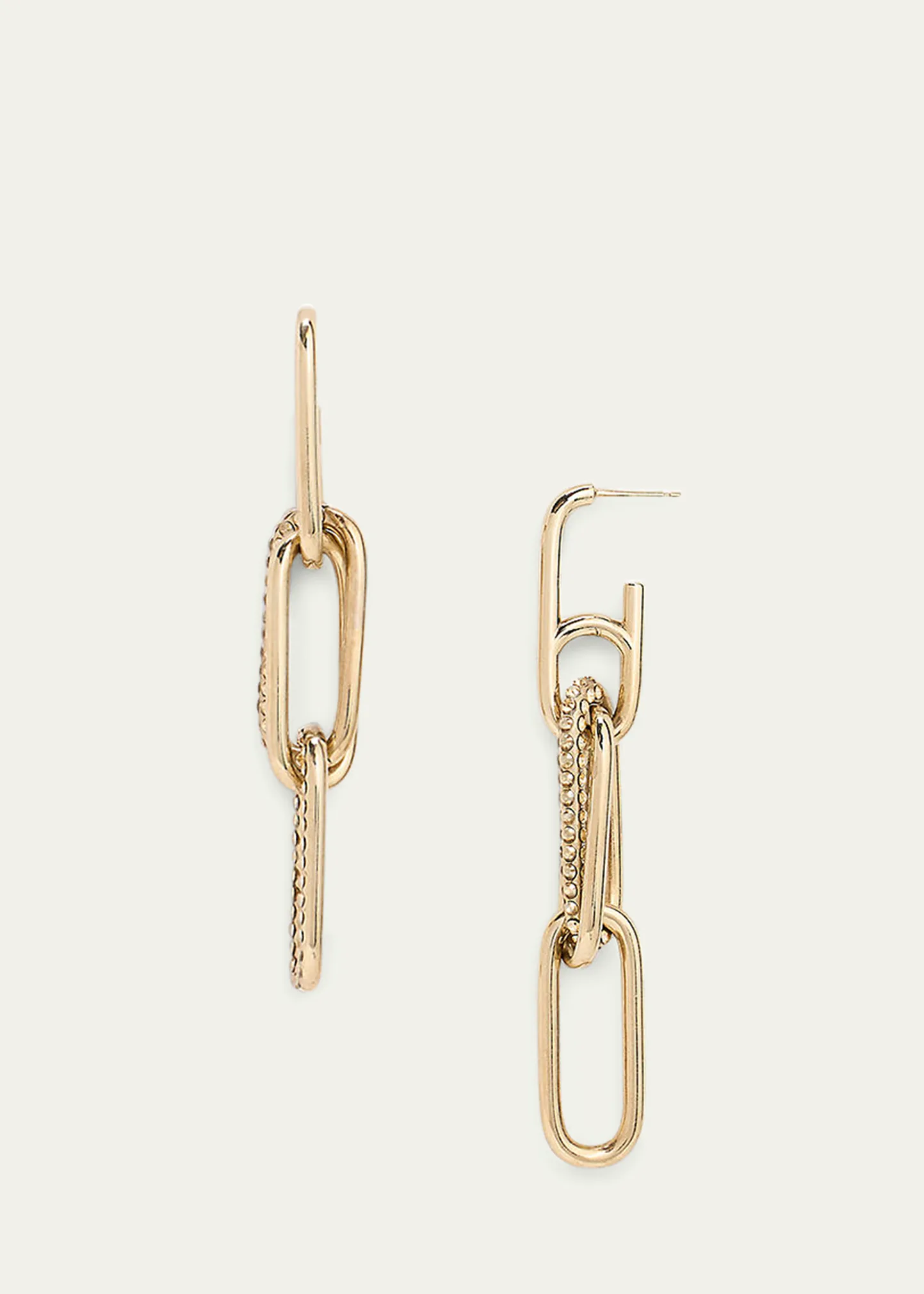 Crystal Paperclip Link Drop Earrings