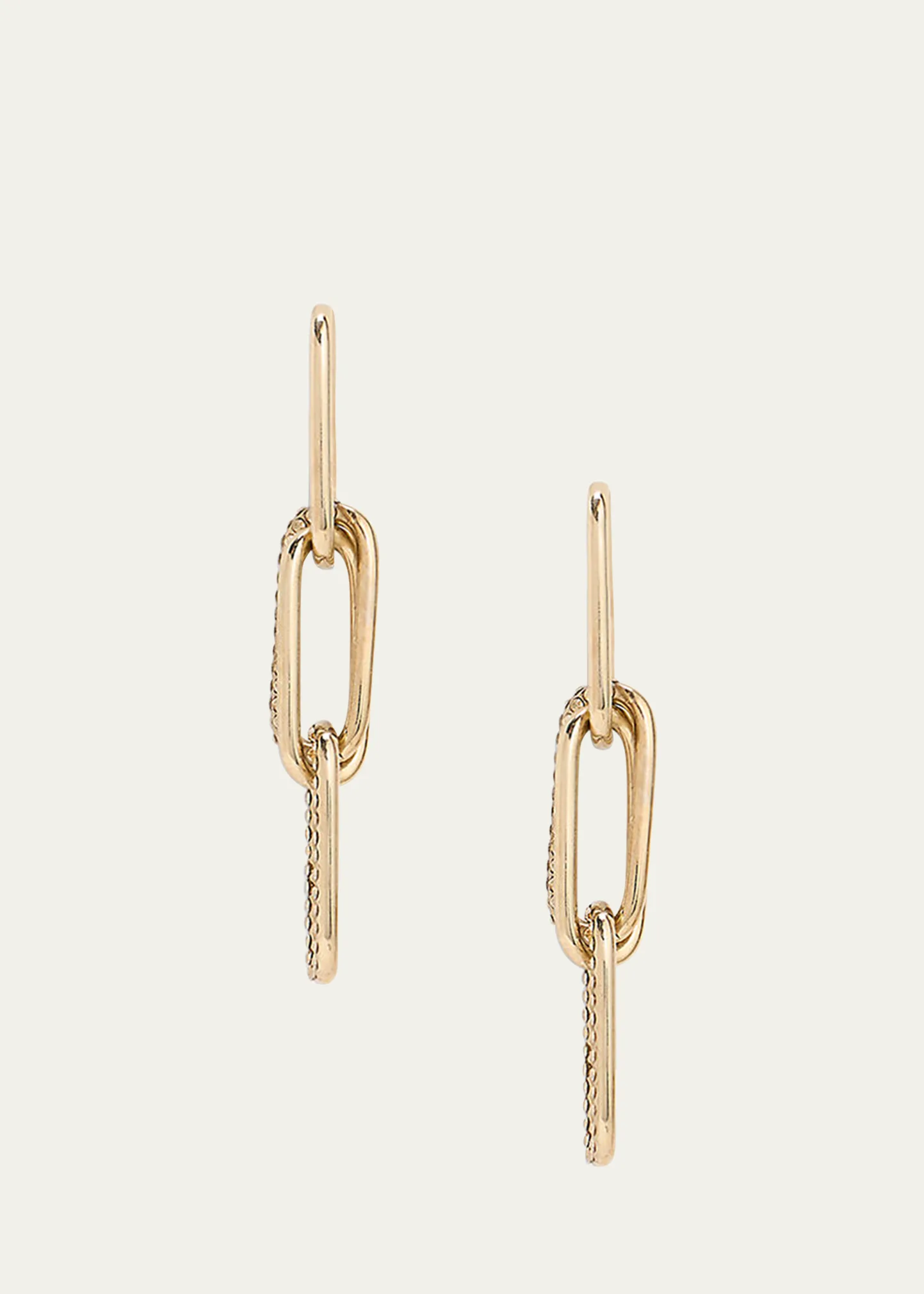Crystal Paperclip Link Drop Earrings