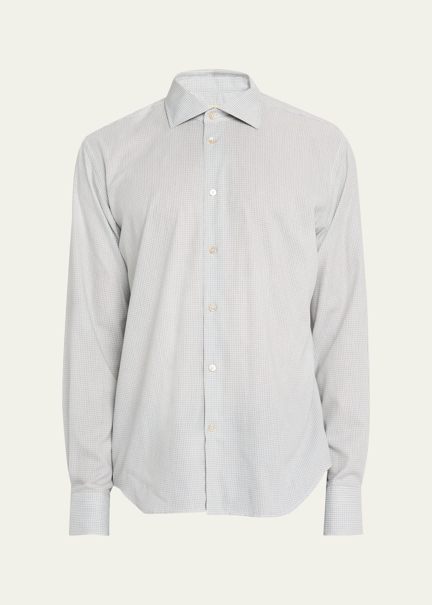 Men's Classic Fit Micro-Check Cotton Sport Shirt