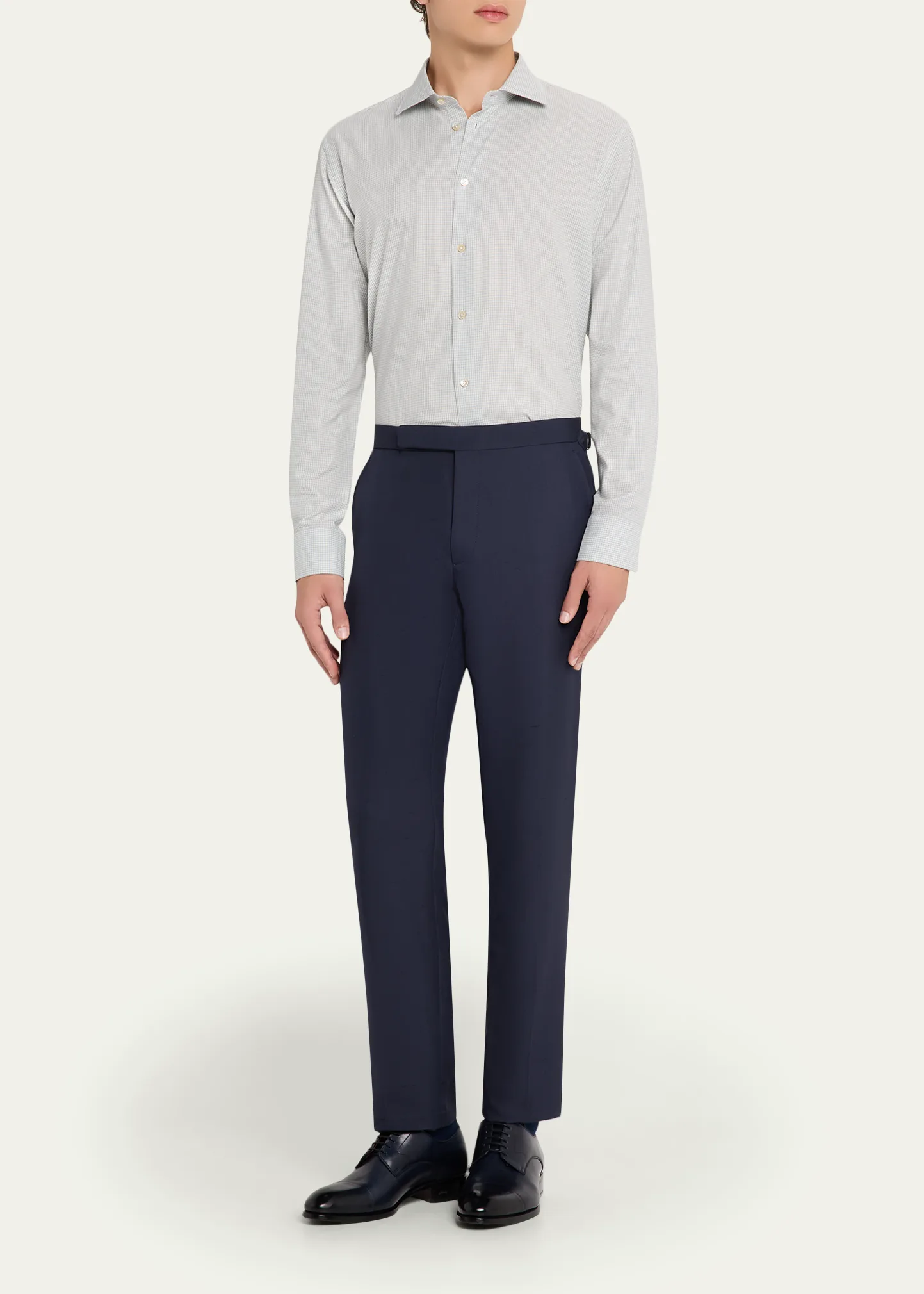 Men's Classic Fit Micro-Check Cotton Sport Shirt