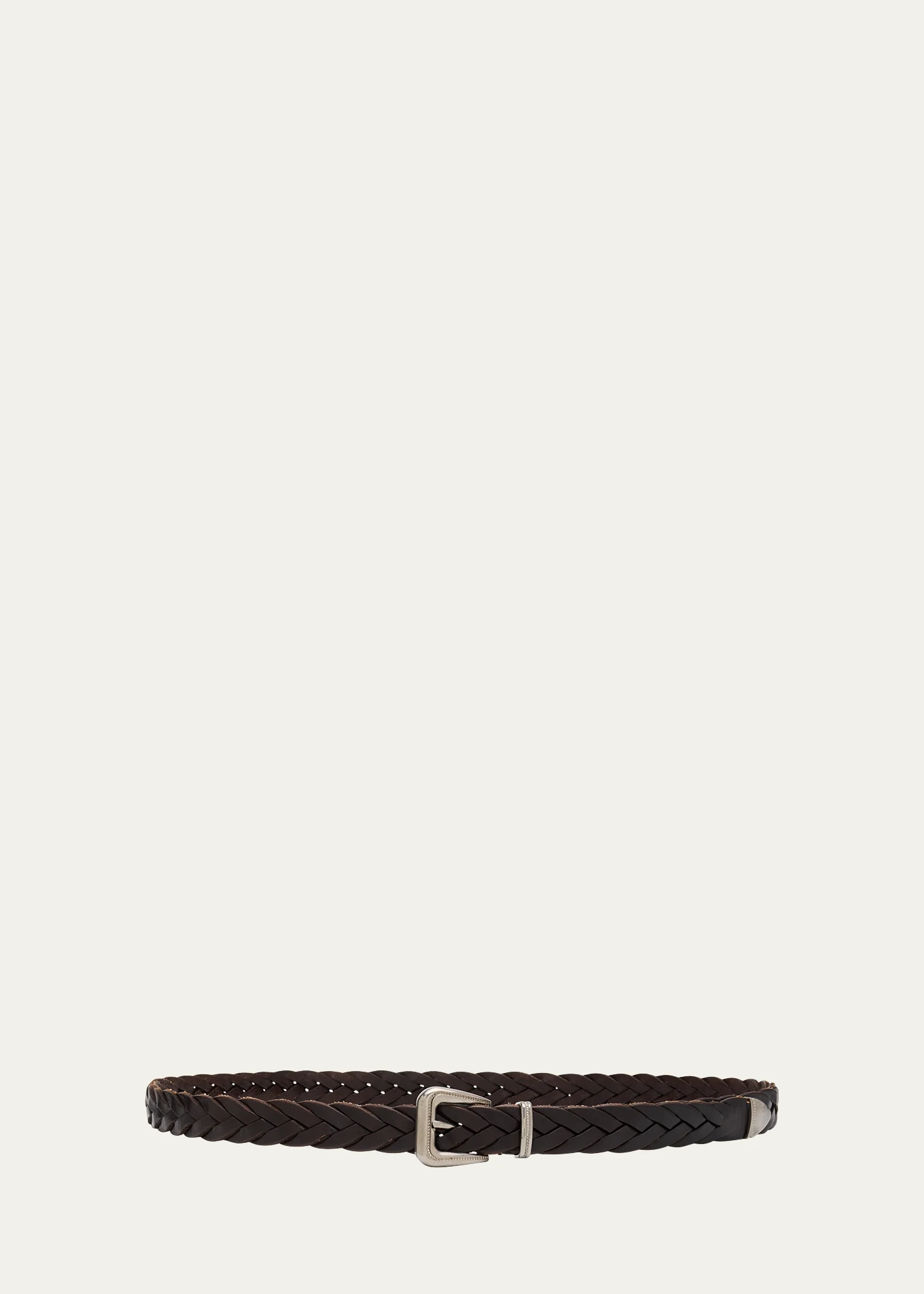 Western Braided Calfskin Belt