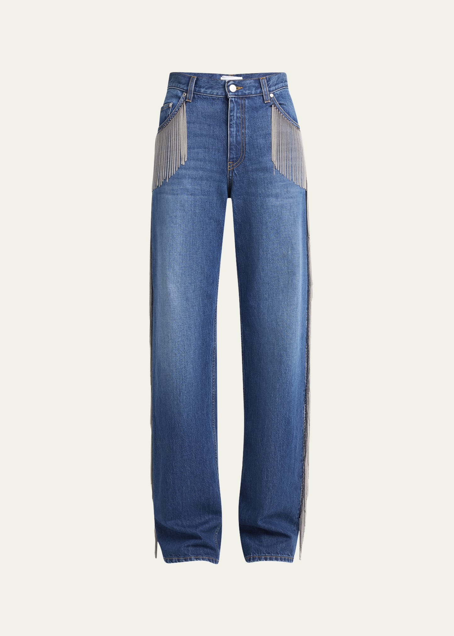 Fringe Wide-Leg Jeans
