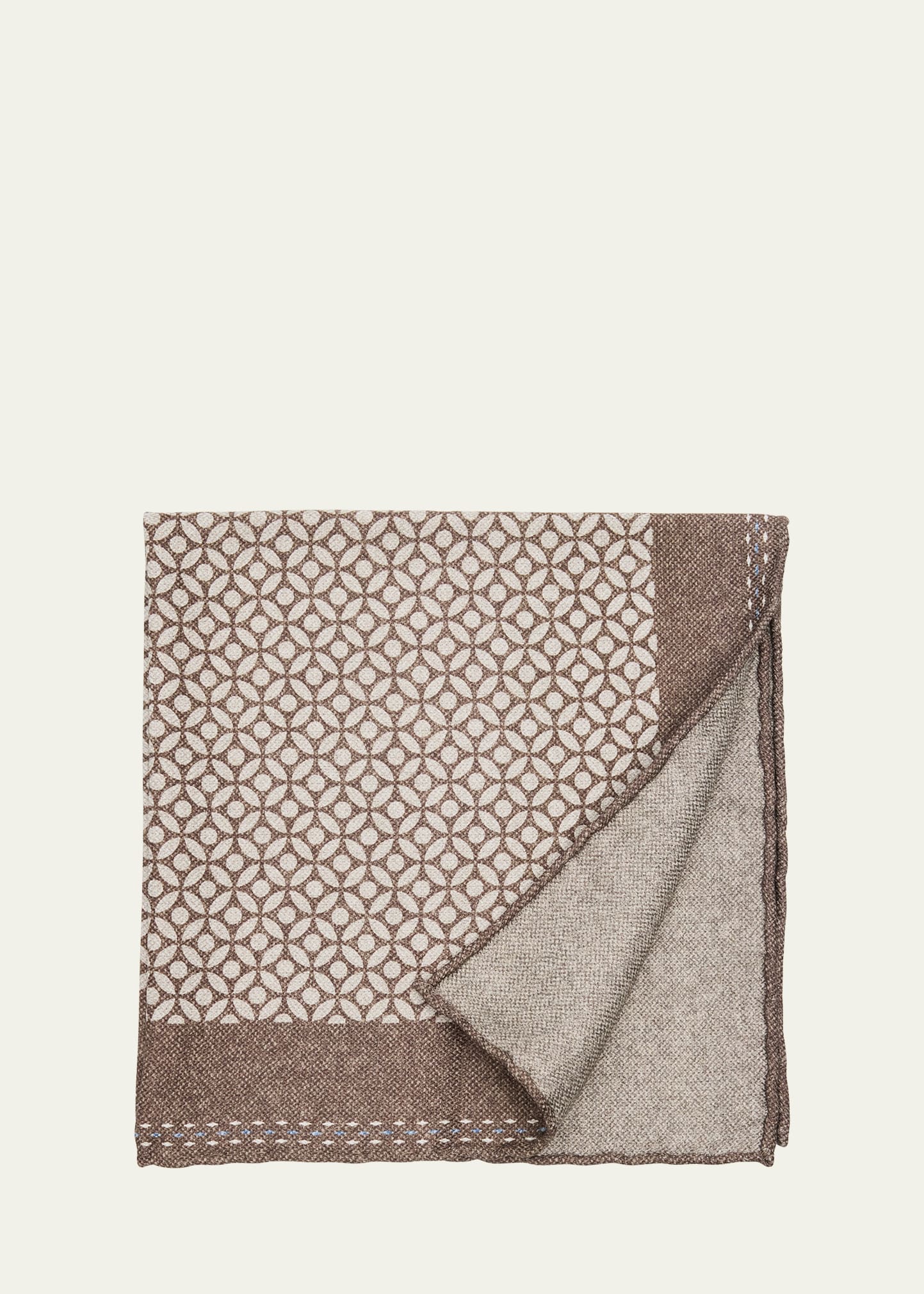 Men's Geometric-Print Silk Pocket Square